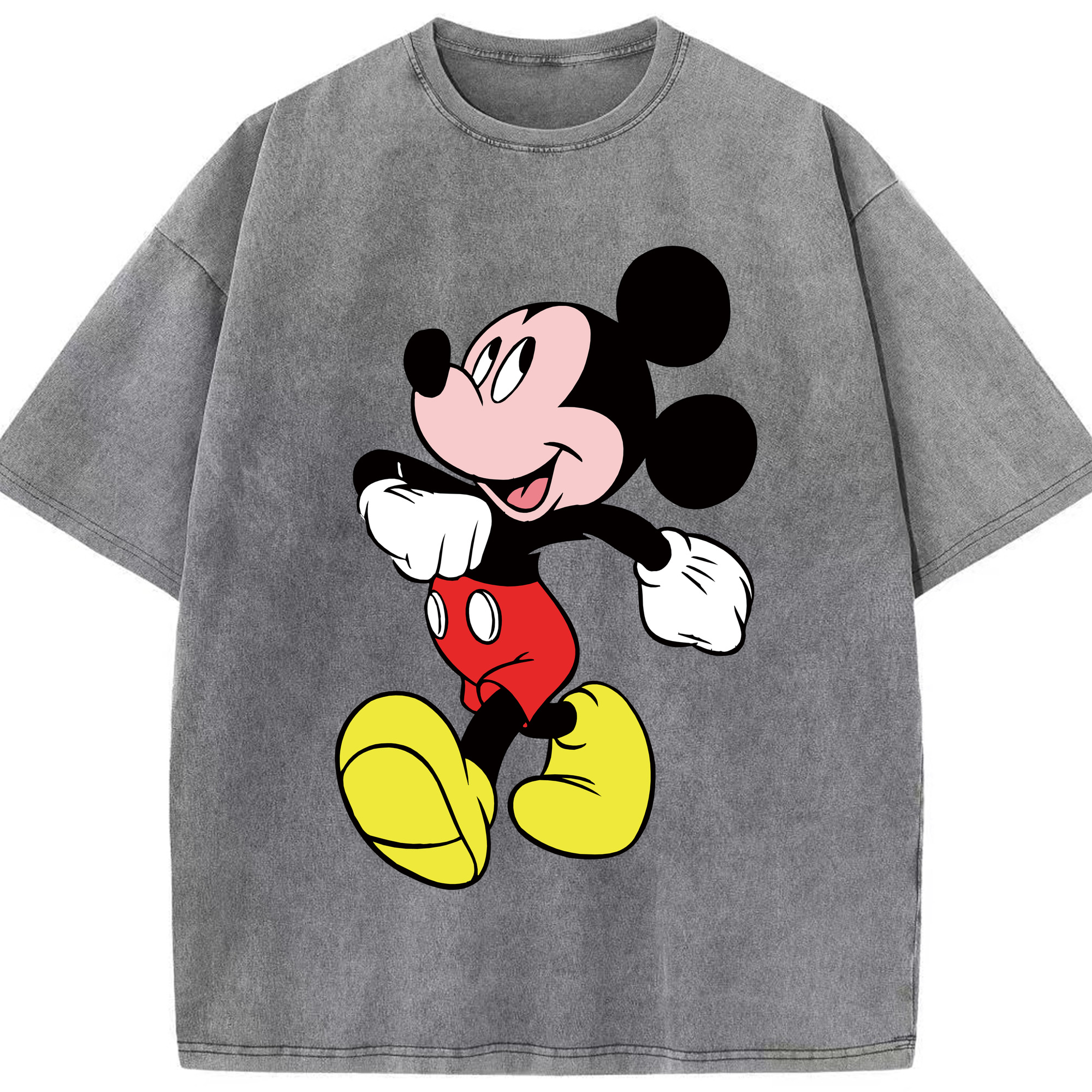 （画像用） ミッキーマウス Mickey Mouse 綿100% ヴィンテージ風 半袖Tシャツ（フロントプリント）