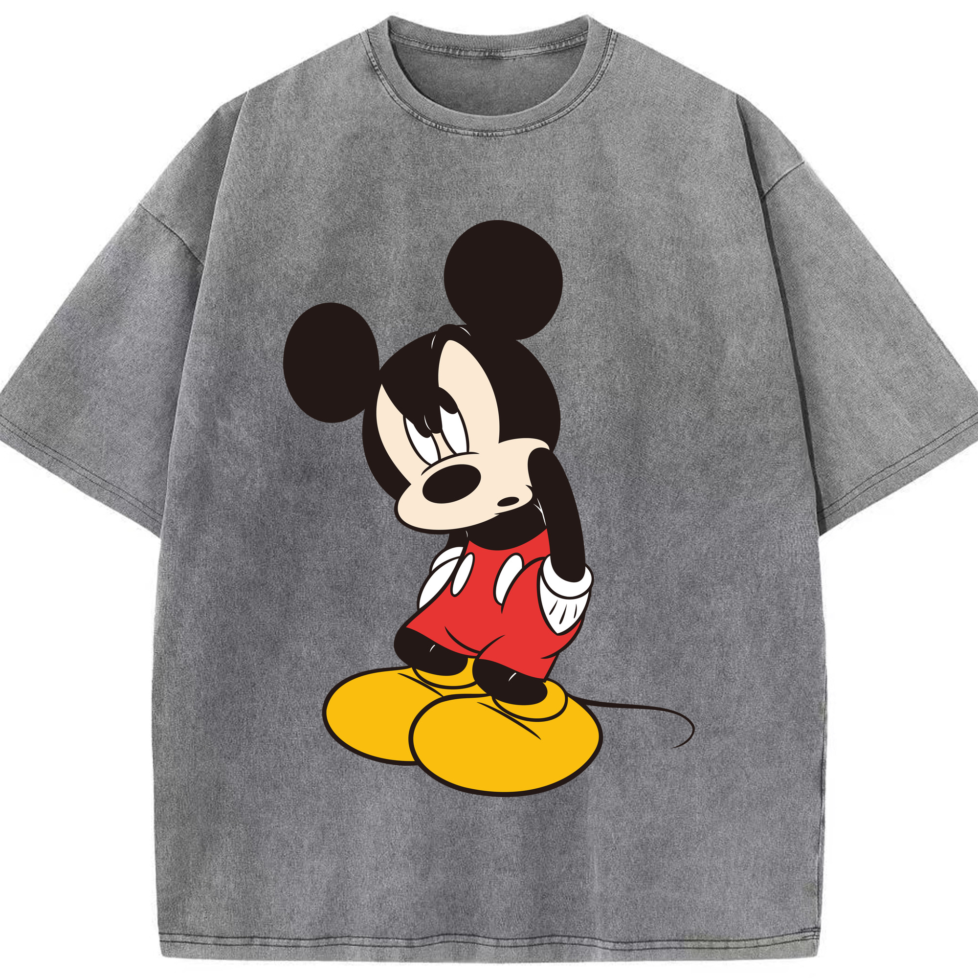 （画像用） ミッキーマウス Mickey Mouse 綿100% ヴィンテージ風 半袖Tシャツ（フロントプリント）