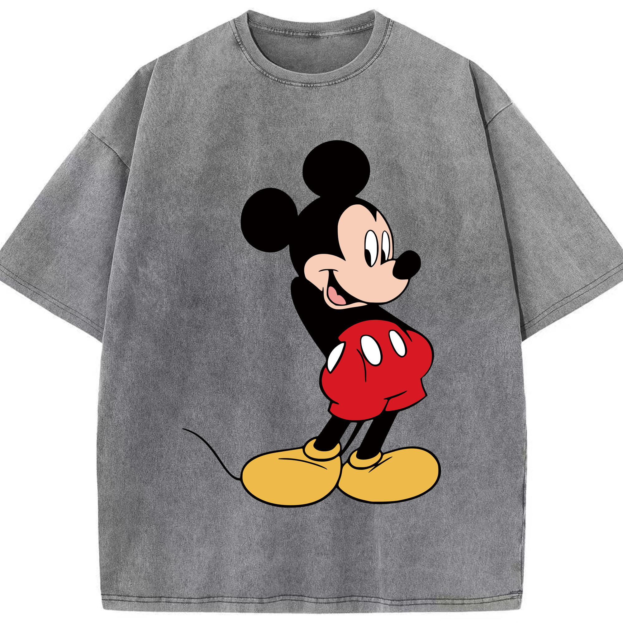（画像用） ミッキーマウス Mickey Mouse 綿100% ヴィンテージ風 半袖Tシャツ（フロントプリント）