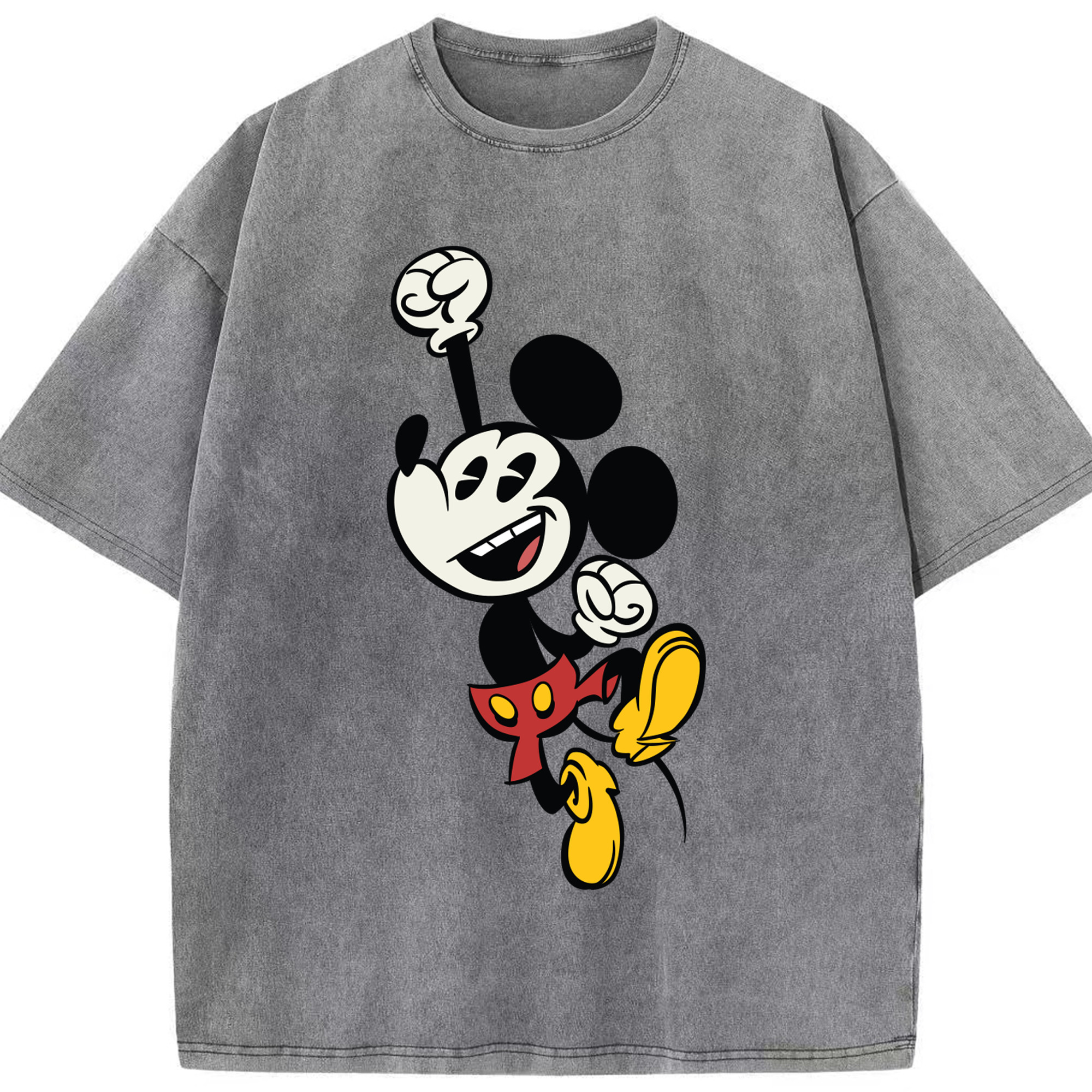 （画像用） ミッキーマウス Mickey Mouse 綿100% ヴィンテージ風 半袖Tシャツ（フロントプリント）