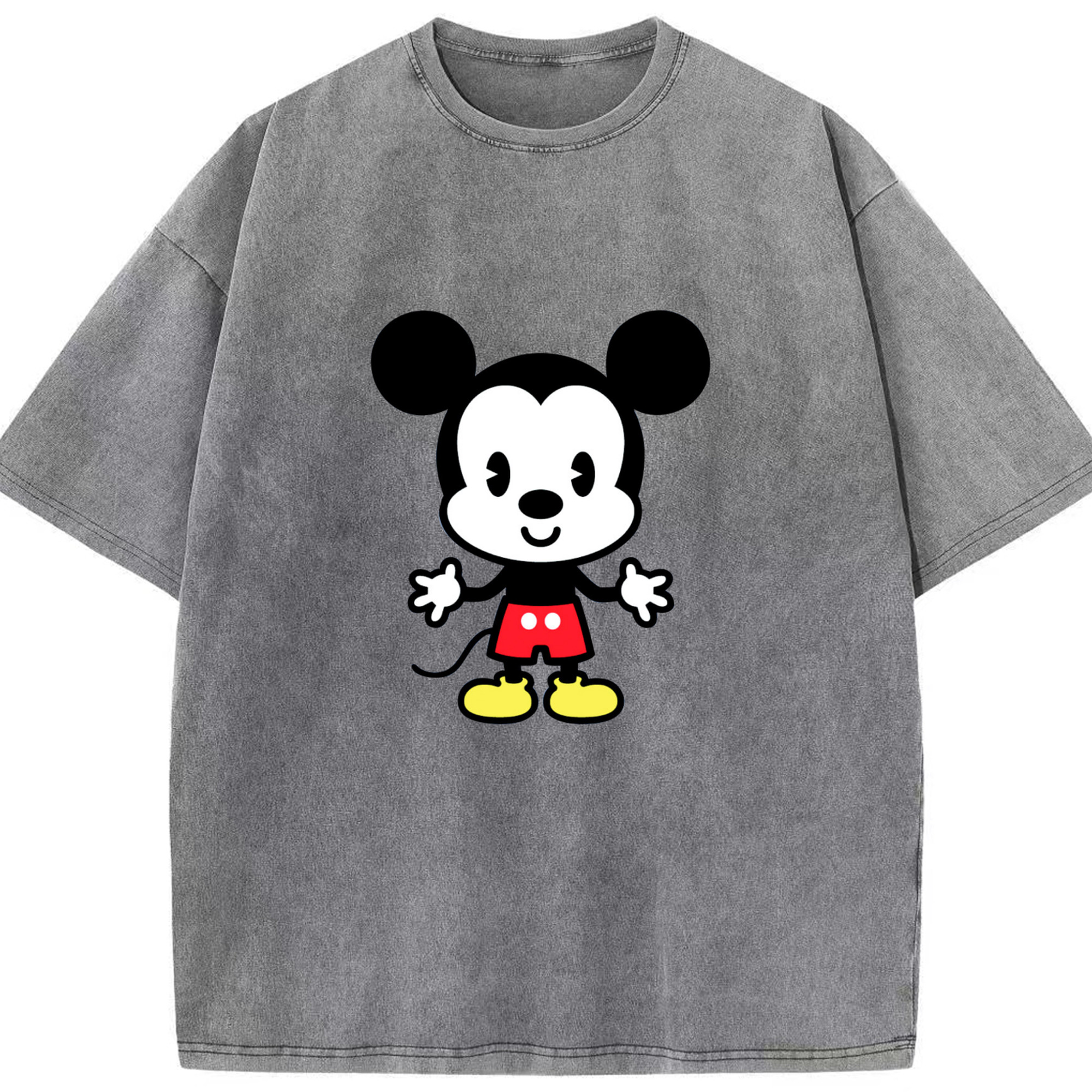（画像用） ミッキーマウス Mickey Mouse 綿100% ヴィンテージ風 半袖Tシャツ（フロントプリント）