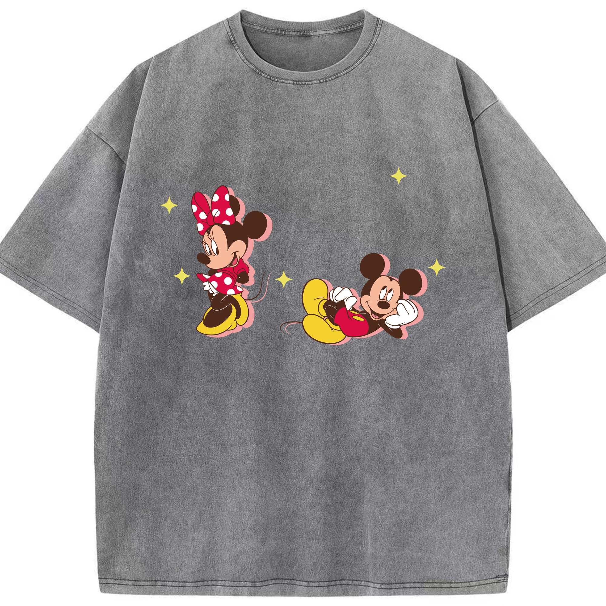 （画像用） ミッキーマウス Mickey Mouse 綿100% ヴィンテージ風 半袖Tシャツ（フロントプリント）