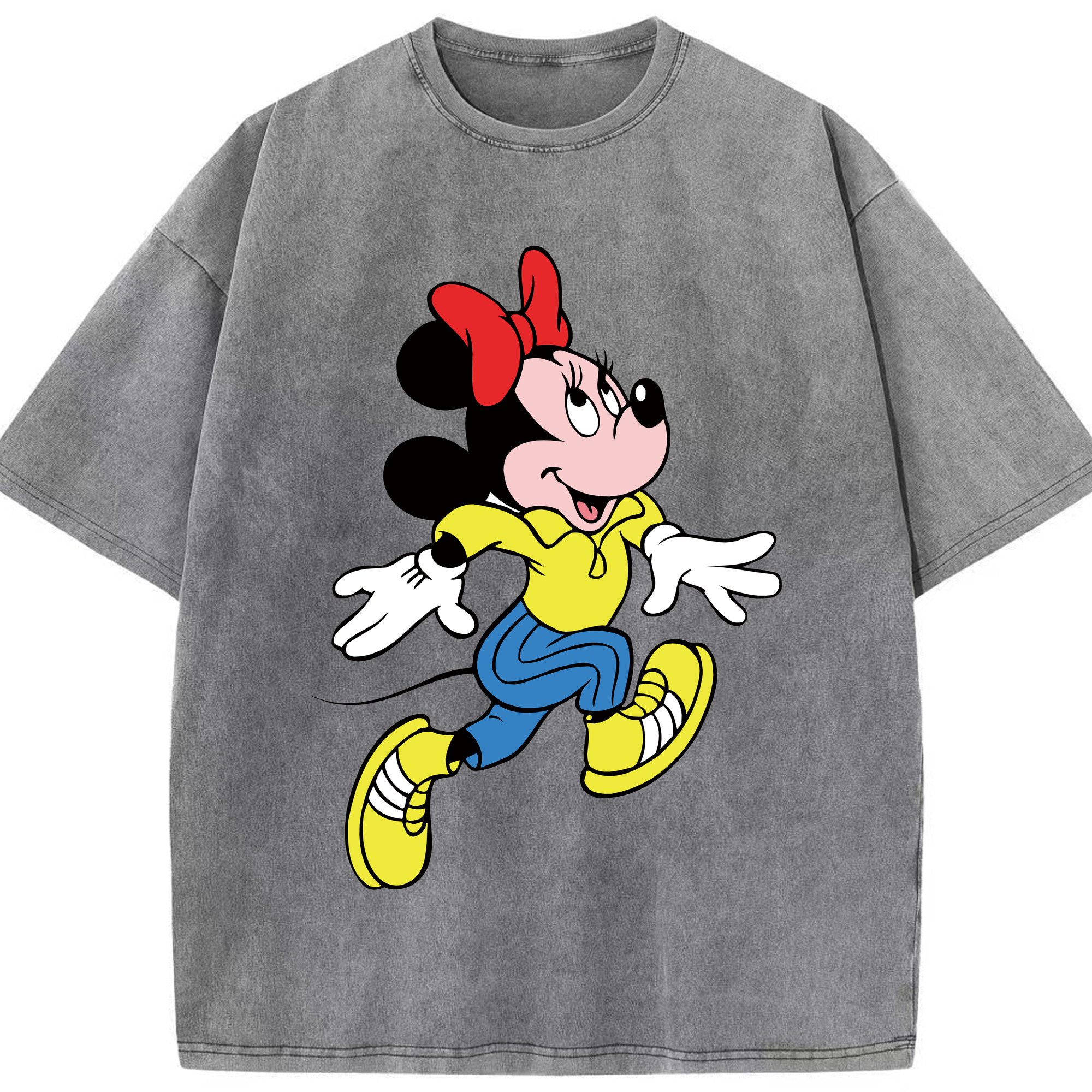 （画像用） ミッキーマウス Mickey Mouse 綿100% ヴィンテージ風 半袖Tシャツ（フロントプリント）