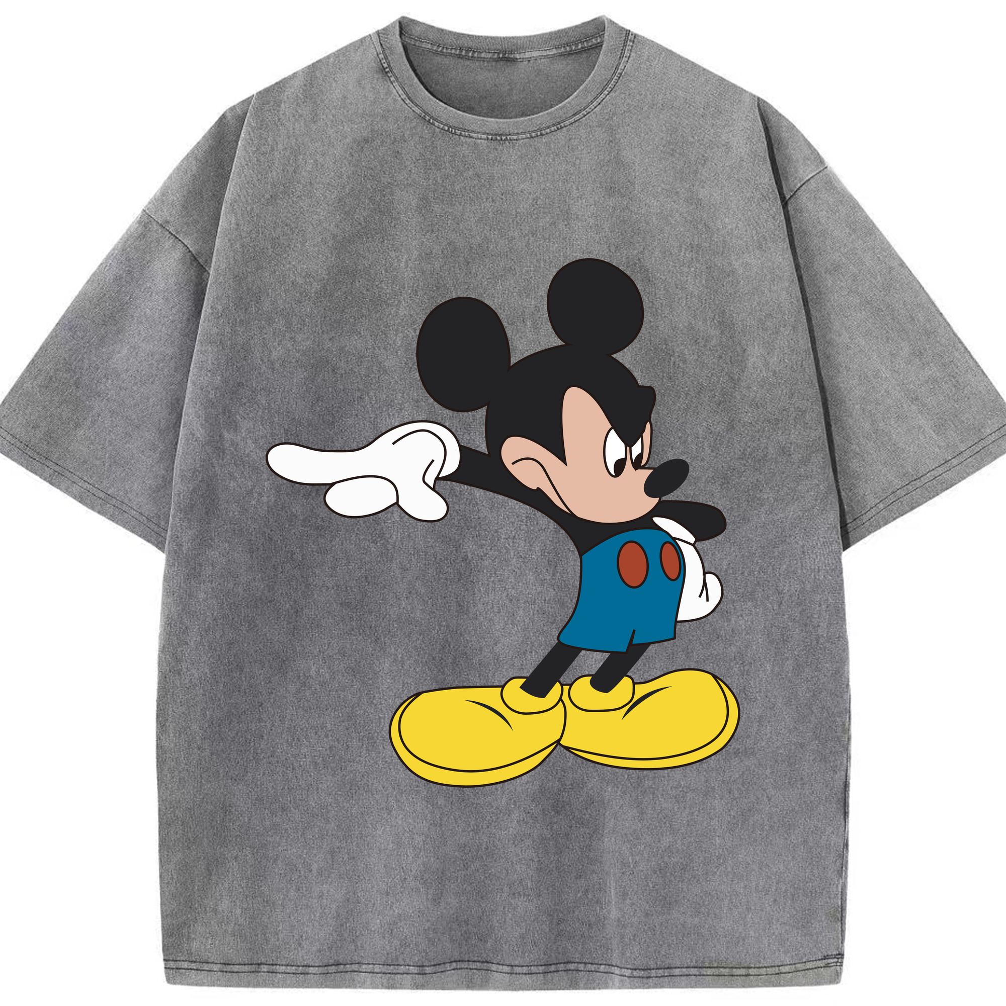 （画像用） ミッキーマウス Mickey Mouse 綿100% ヴィンテージ風 半袖Tシャツ（フロントプリント）