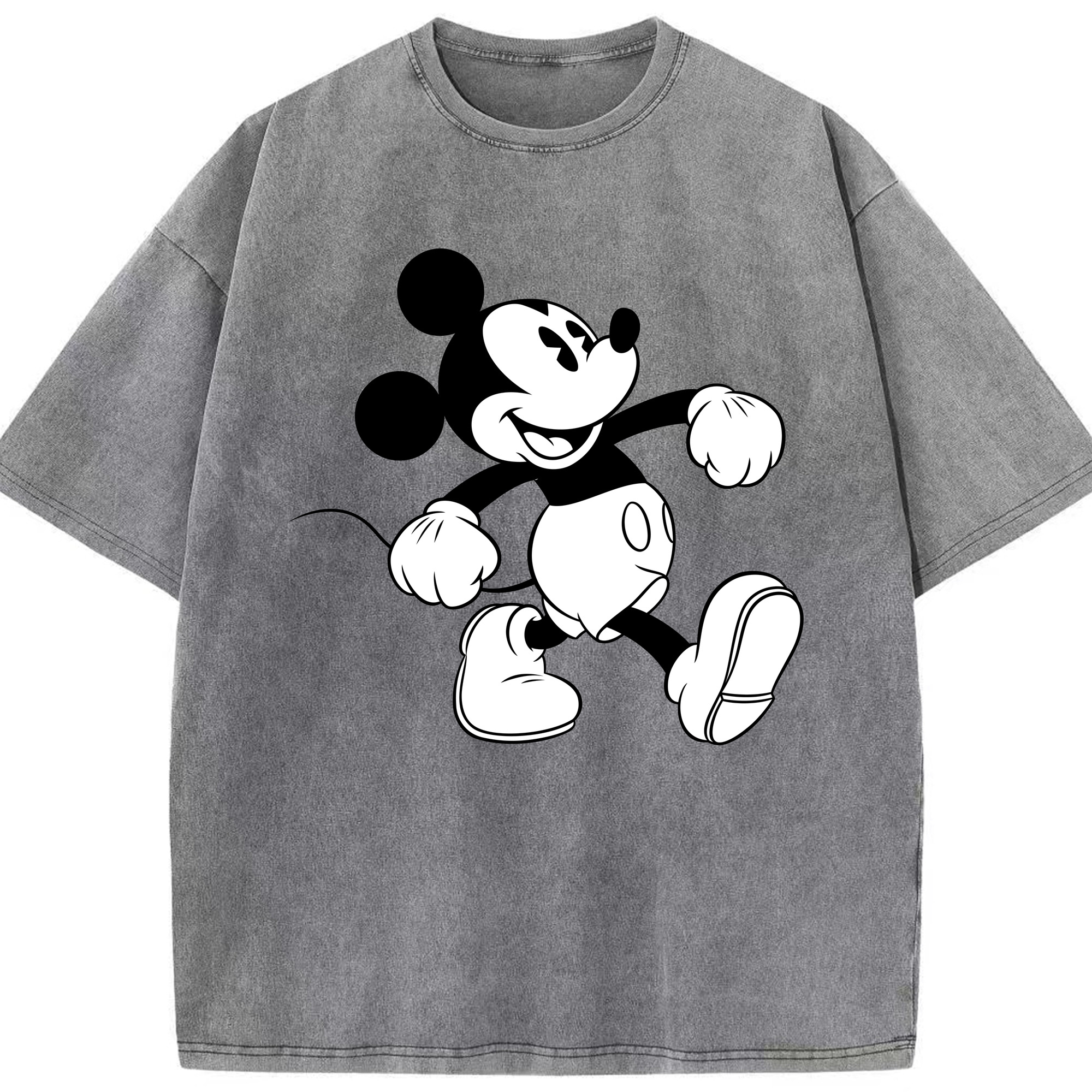 （画像用） ミッキーマウス Mickey Mouse 綿100% ヴィンテージ風 半袖Tシャツ（フロントプリント）