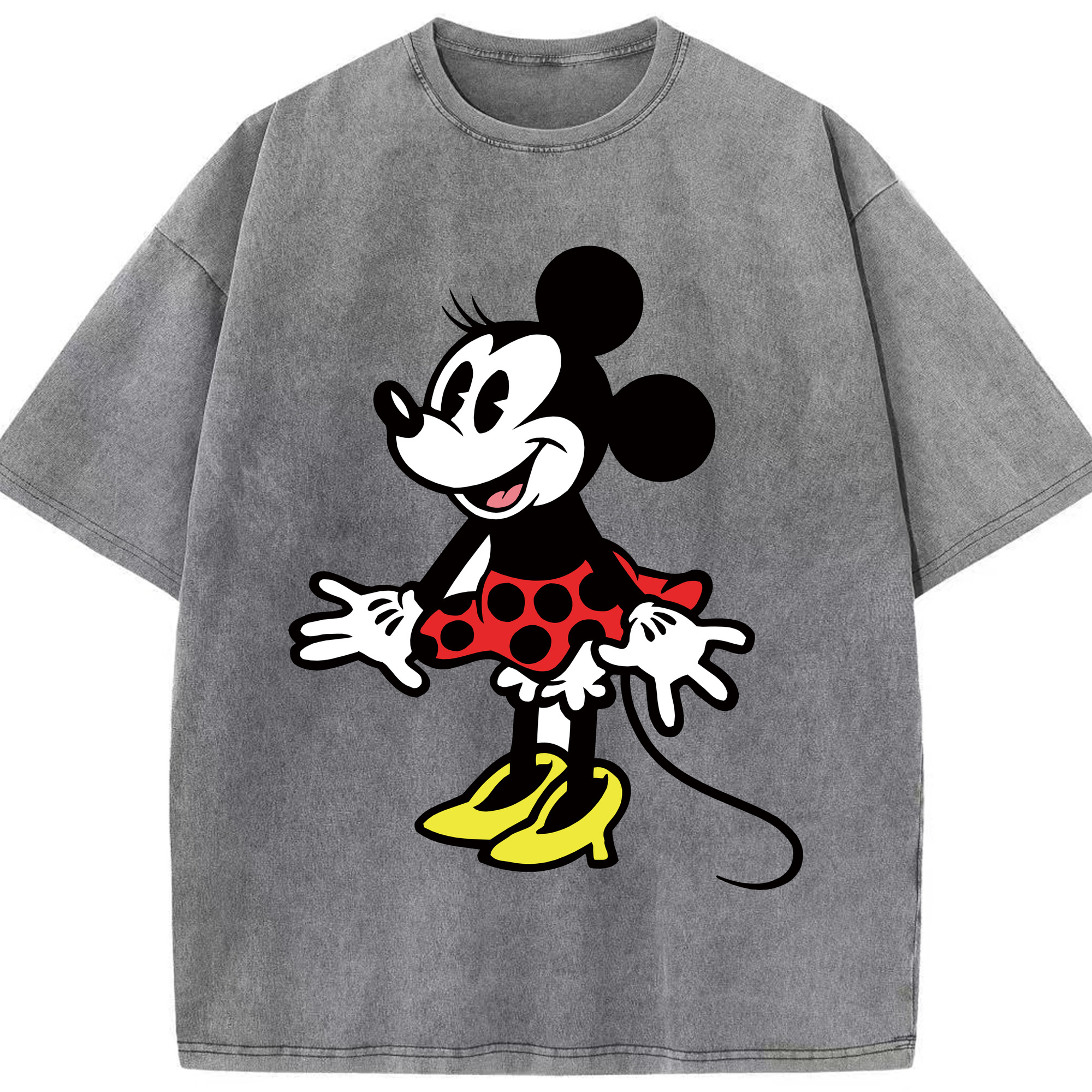 （画像用） ミッキーマウス Mickey Mouse 綿100% ヴィンテージ風 半袖Tシャツ（フロントプリント）