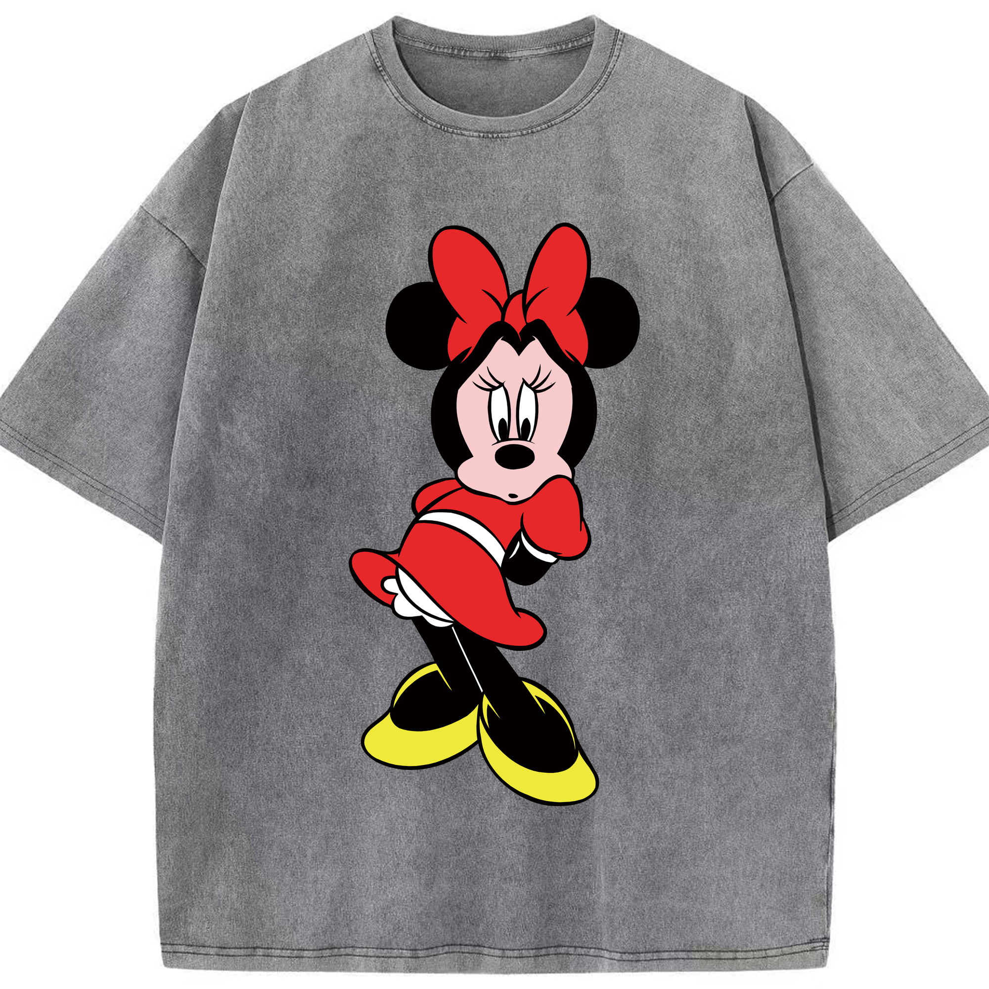 （画像用） ミッキーマウス Mickey Mouse 綿100% ヴィンテージ風 半袖Tシャツ（フロントプリント）