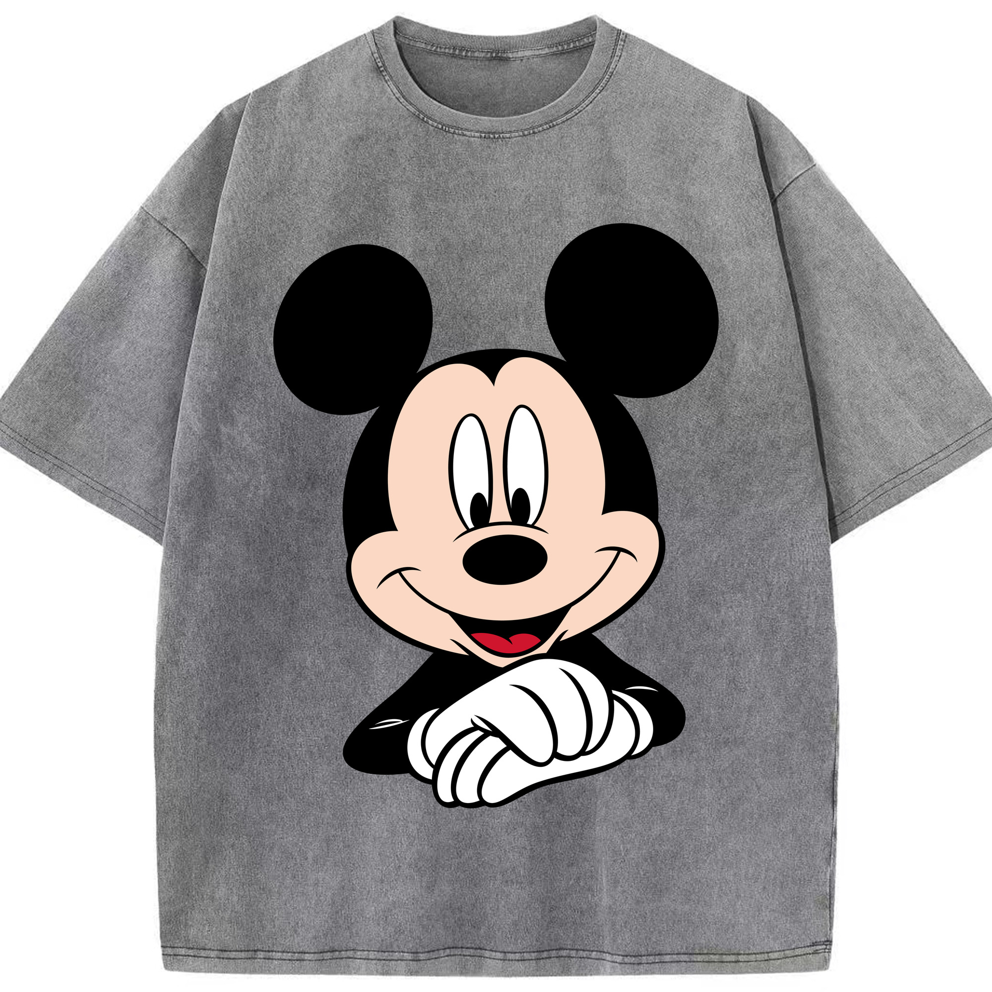 （画像用） ミッキーマウス Mickey Mouse 綿100% ヴィンテージ風 半袖Tシャツ（フロントプリント）