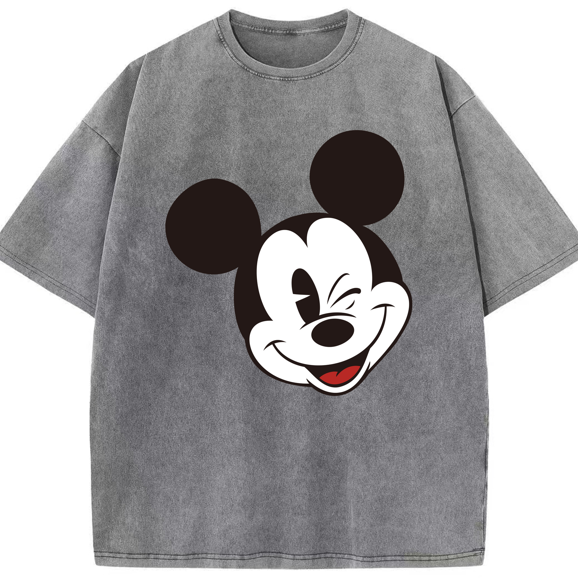 （画像用） ミッキーマウス Mickey Mouse 綿100% ヴィンテージ風 半袖Tシャツ（フロントプリント）