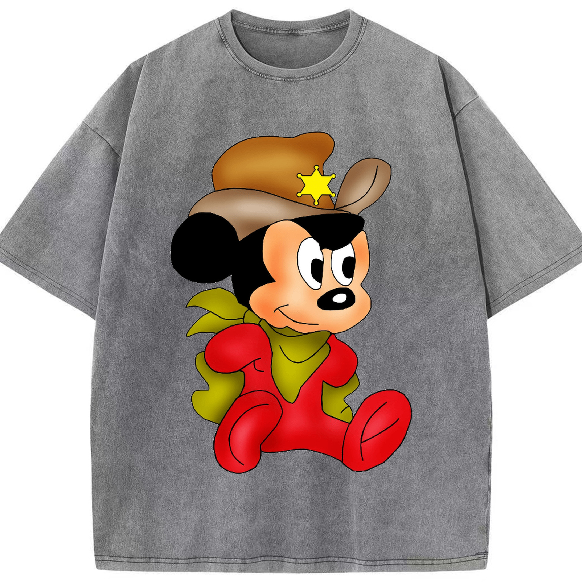 （画像用） ミッキーマウス Mickey Mouse 綿100% ヴィンテージ風 半袖Tシャツ（フロントプリント）