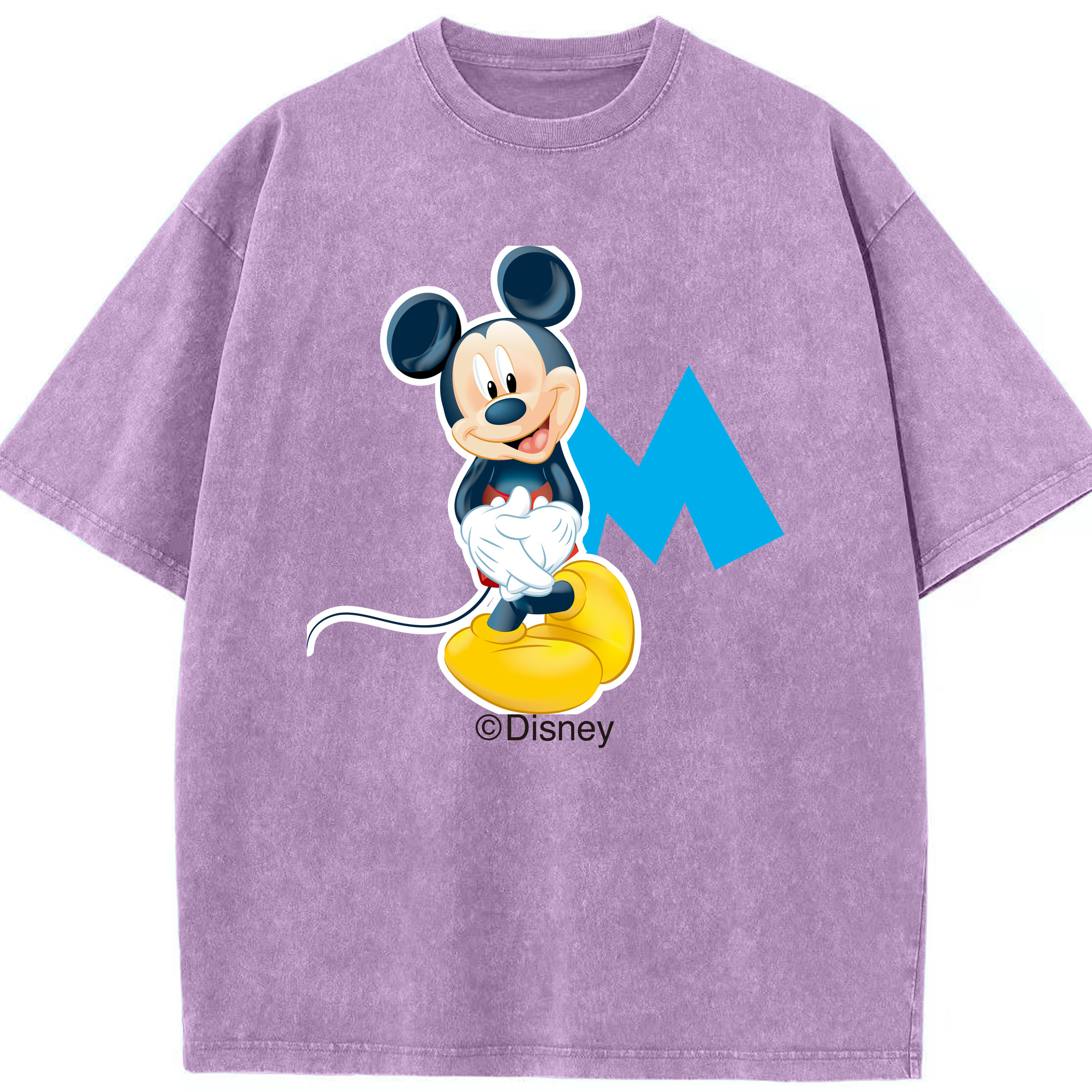 （画像用） ミッキーマウス Mickey Mouse 綿100% ヴィンテージ風 半袖Tシャツ（フロントプリント）