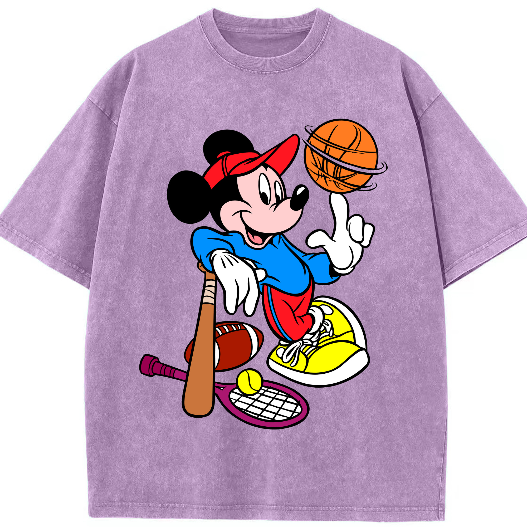 （画像用） ミッキーマウス Mickey Mouse 綿100% ヴィンテージ風 半袖Tシャツ（フロントプリント）