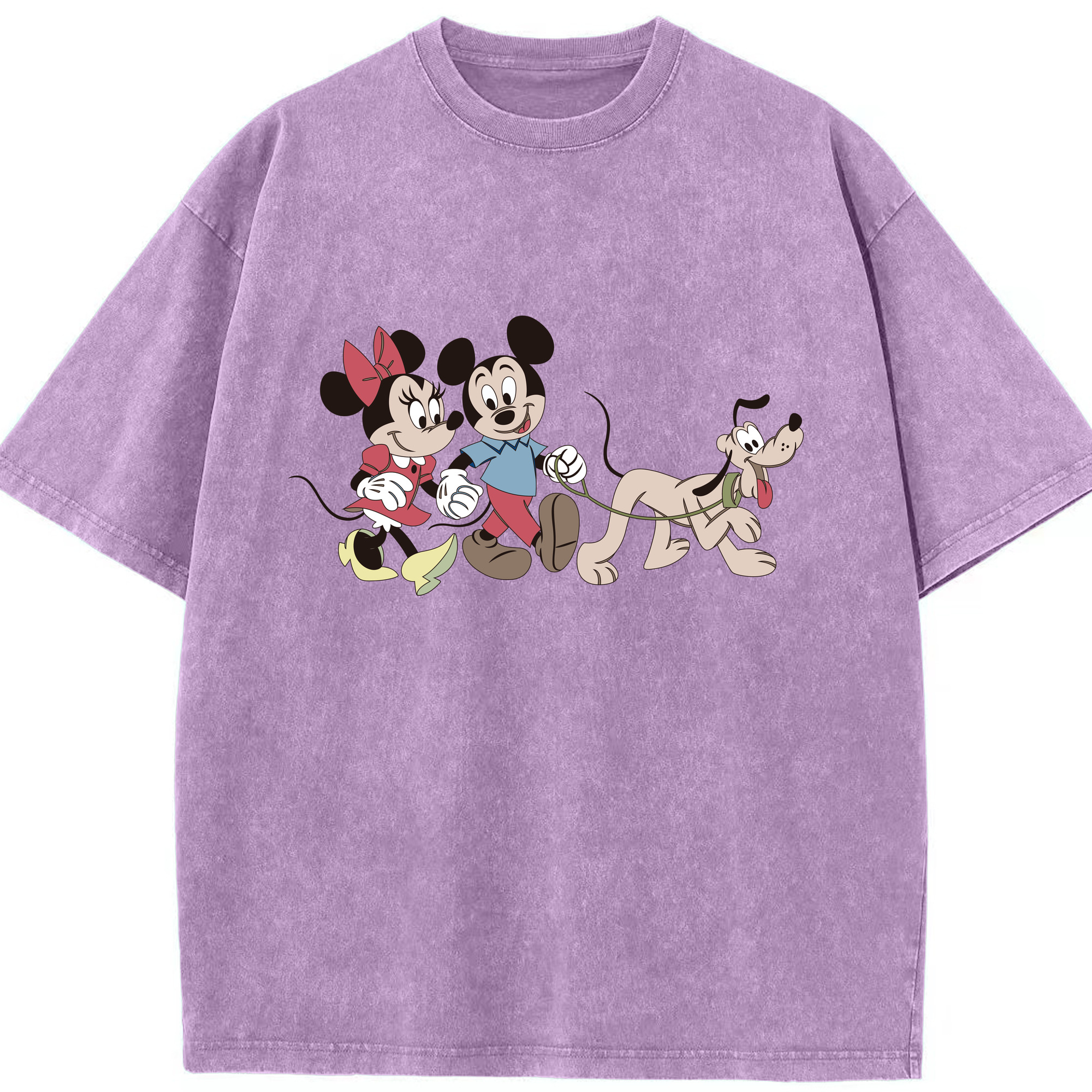 （画像用） ミッキーマウス Mickey Mouse 綿100% ヴィンテージ風 半袖Tシャツ（フロントプリント）