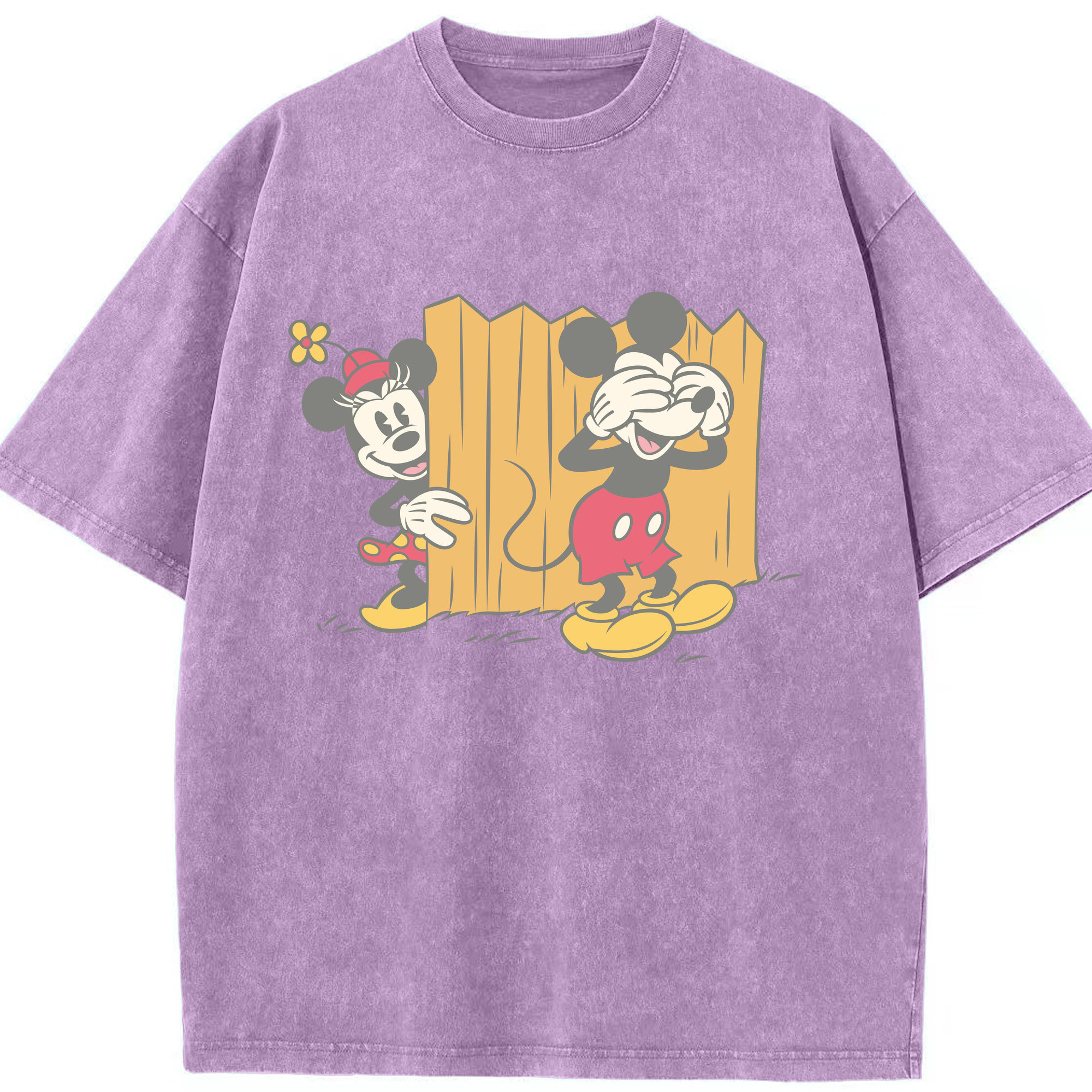 （画像用） ミッキーマウス Mickey Mouse 綿100% ヴィンテージ風 半袖Tシャツ（フロントプリント）