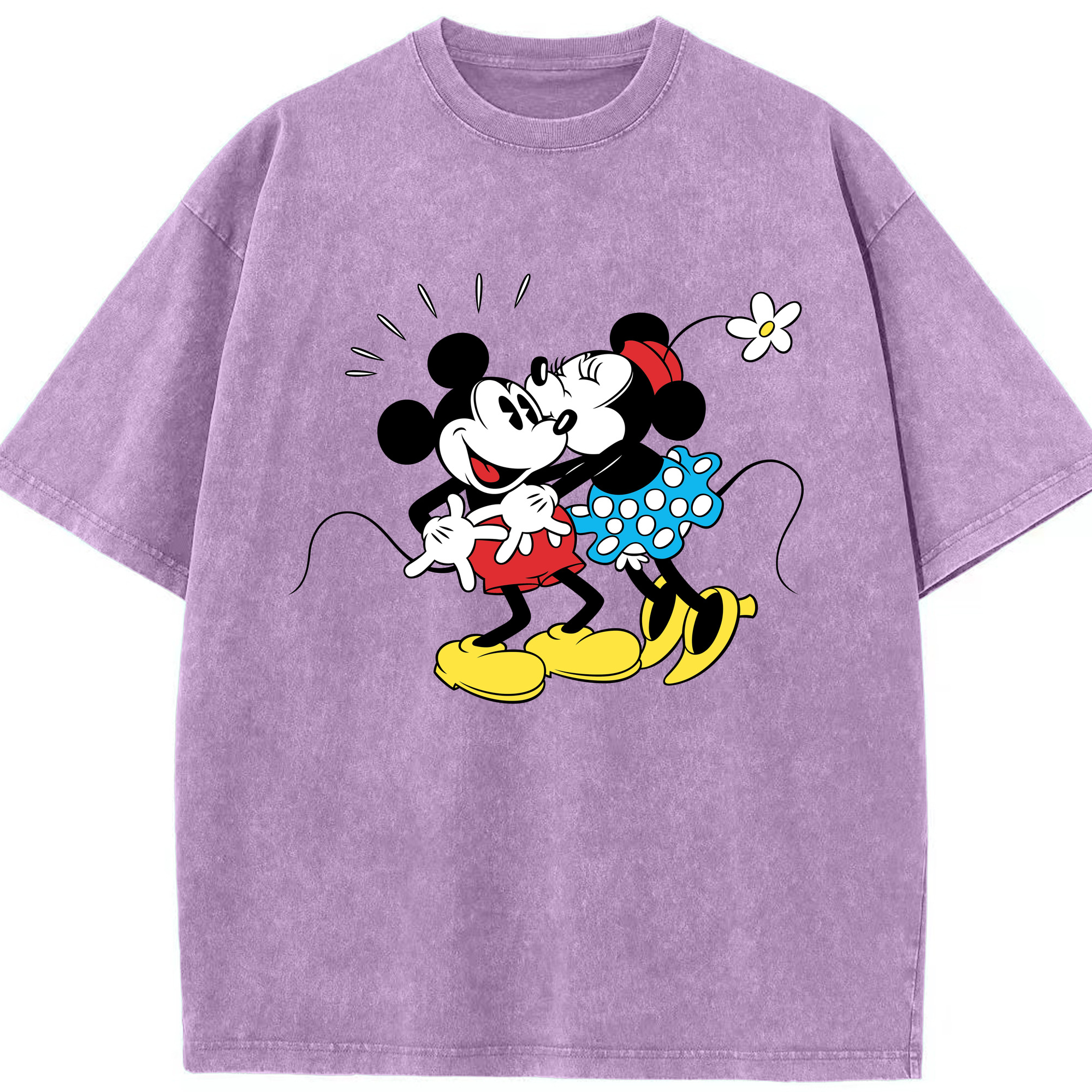 （画像用） ミッキーマウス Mickey Mouse 綿100% ヴィンテージ風 半袖Tシャツ（フロントプリント）