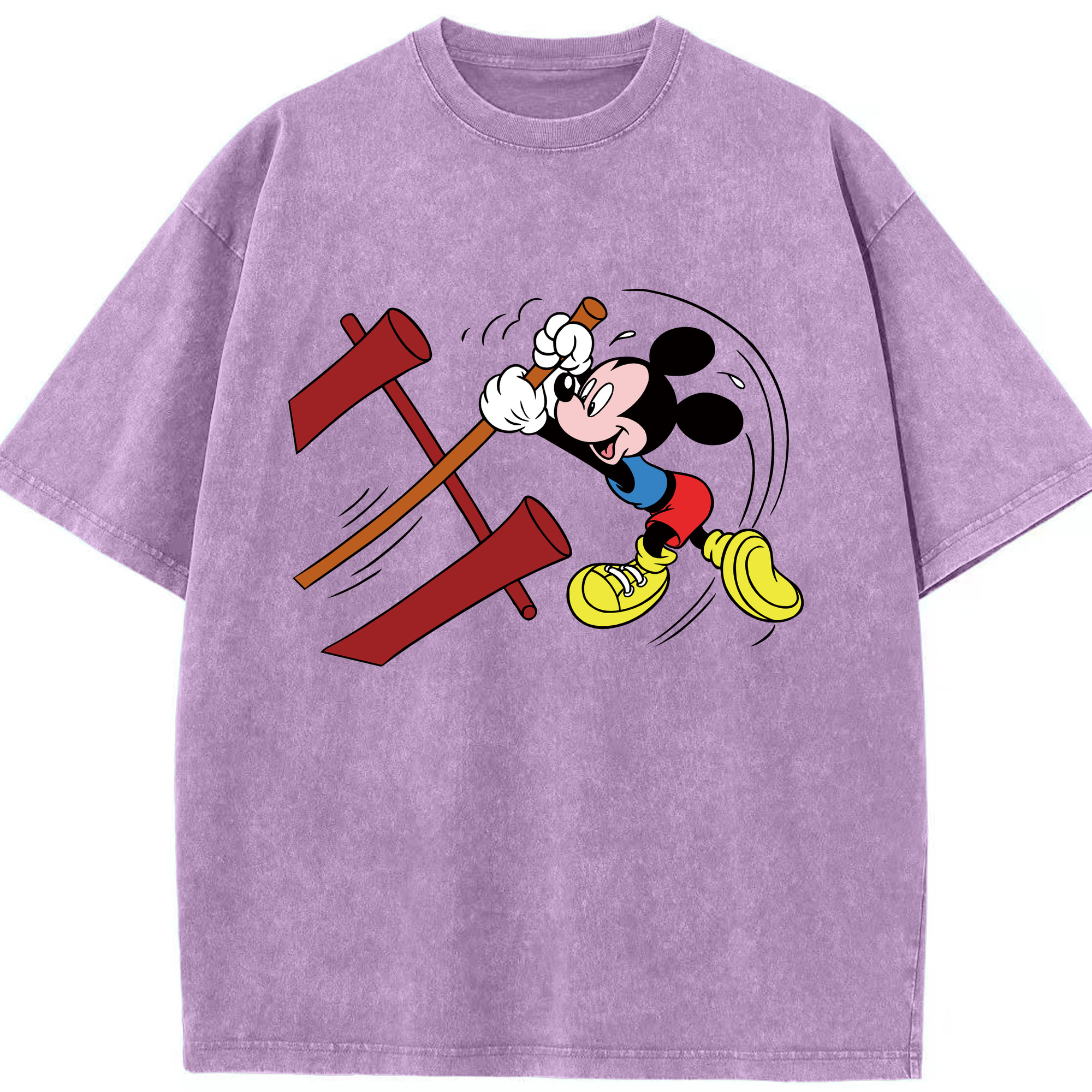 （画像用） ミッキーマウス Mickey Mouse 綿100% ヴィンテージ風 半袖Tシャツ（フロントプリント）