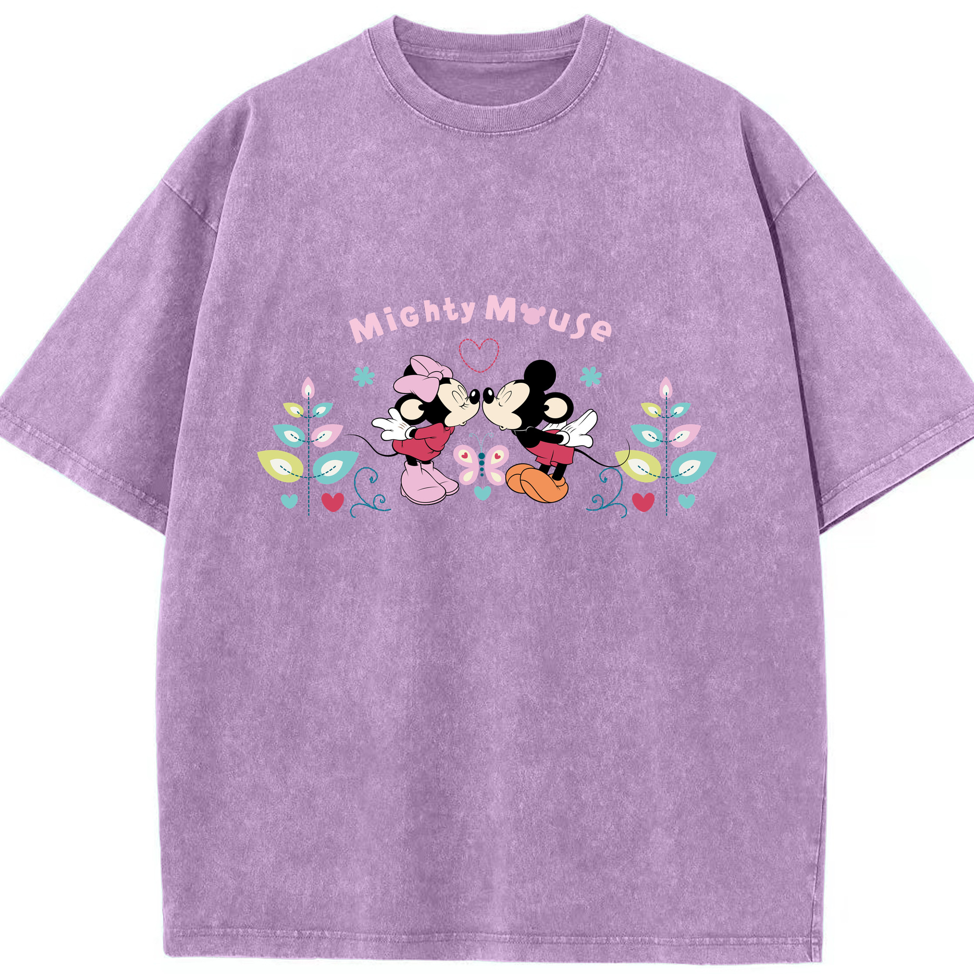 （画像用） ミッキーマウス Mickey Mouse 綿100% ヴィンテージ風 半袖Tシャツ（フロントプリント）