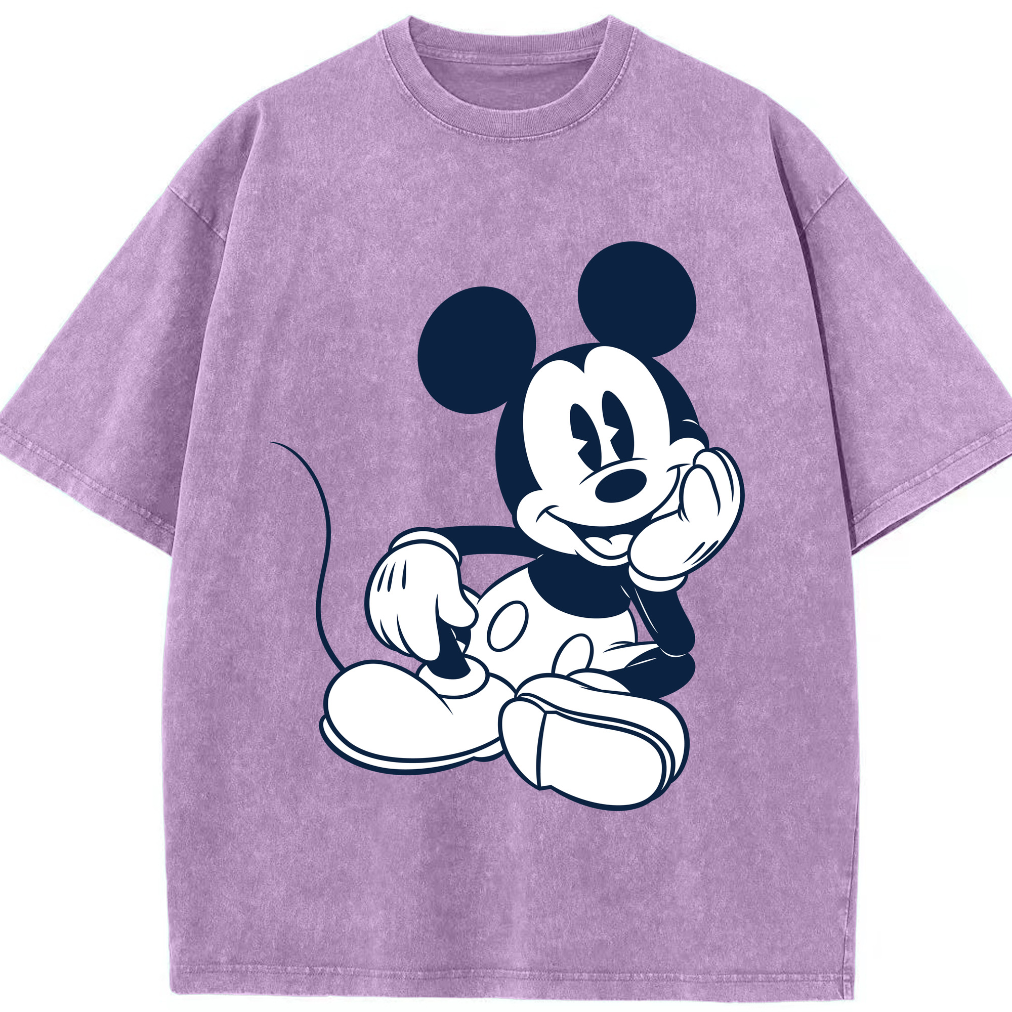 （画像用） ミッキーマウス Mickey Mouse 綿100% ヴィンテージ風 半袖Tシャツ（フロントプリント）