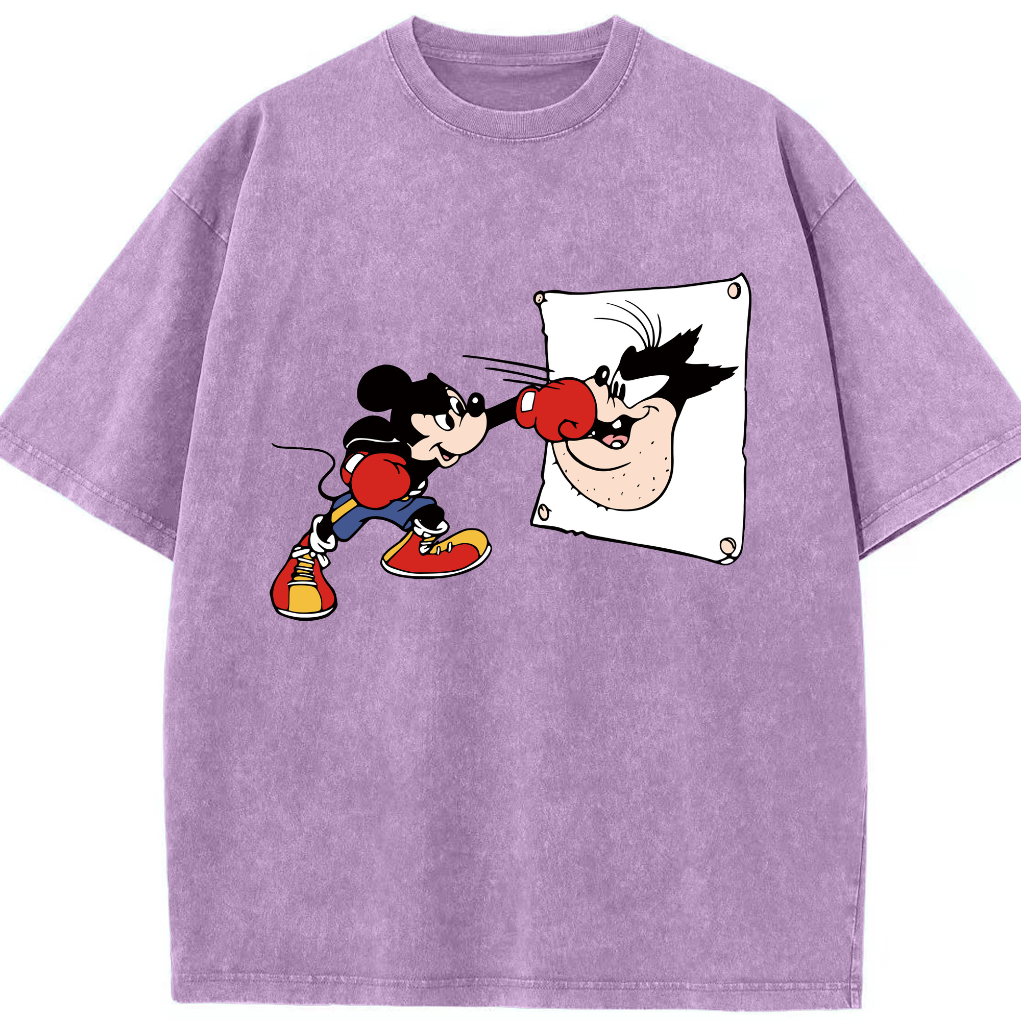 （画像用） ミッキーマウス Mickey Mouse 綿100% ヴィンテージ風 半袖Tシャツ（フロントプリント）