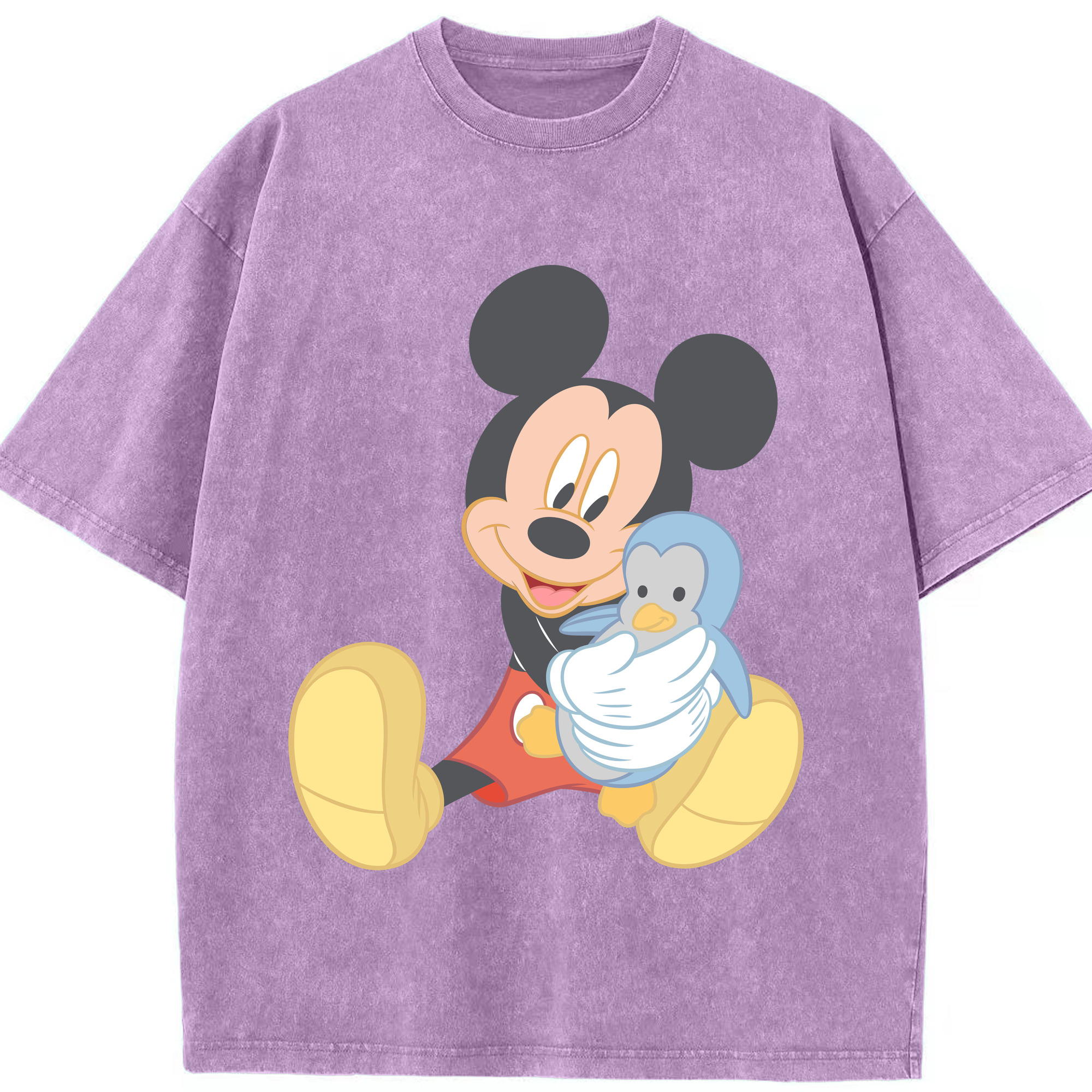 （画像用） ミッキーマウス Mickey Mouse 綿100% ヴィンテージ風 半袖Tシャツ（フロントプリント）