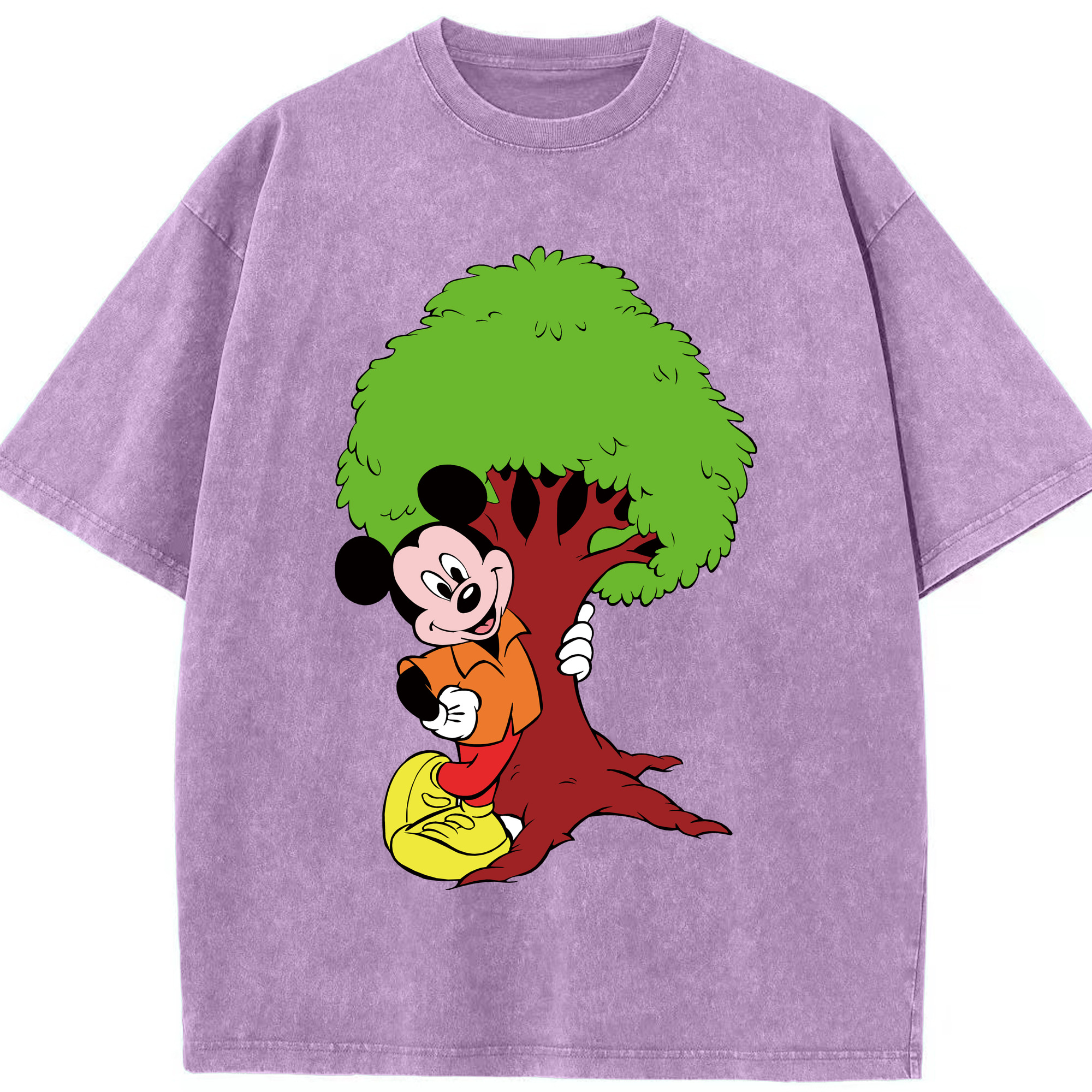（画像用） ミッキーマウス Mickey Mouse 綿100% ヴィンテージ風 半袖Tシャツ（フロントプリント）