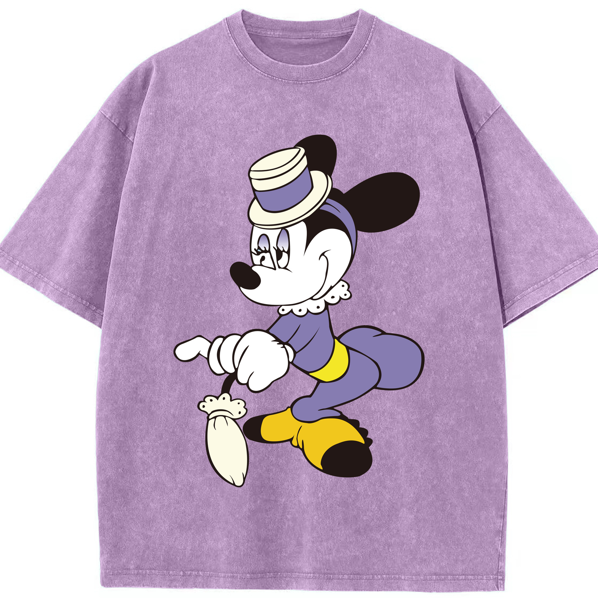 （画像用） ミッキーマウス Mickey Mouse 綿100% ヴィンテージ風 半袖Tシャツ（フロントプリント）