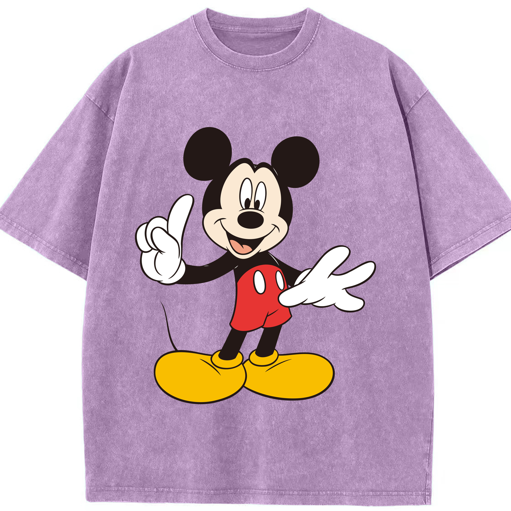 （画像用） ミッキーマウス Mickey Mouse 綿100% ヴィンテージ風 半袖Tシャツ（フロントプリント）
