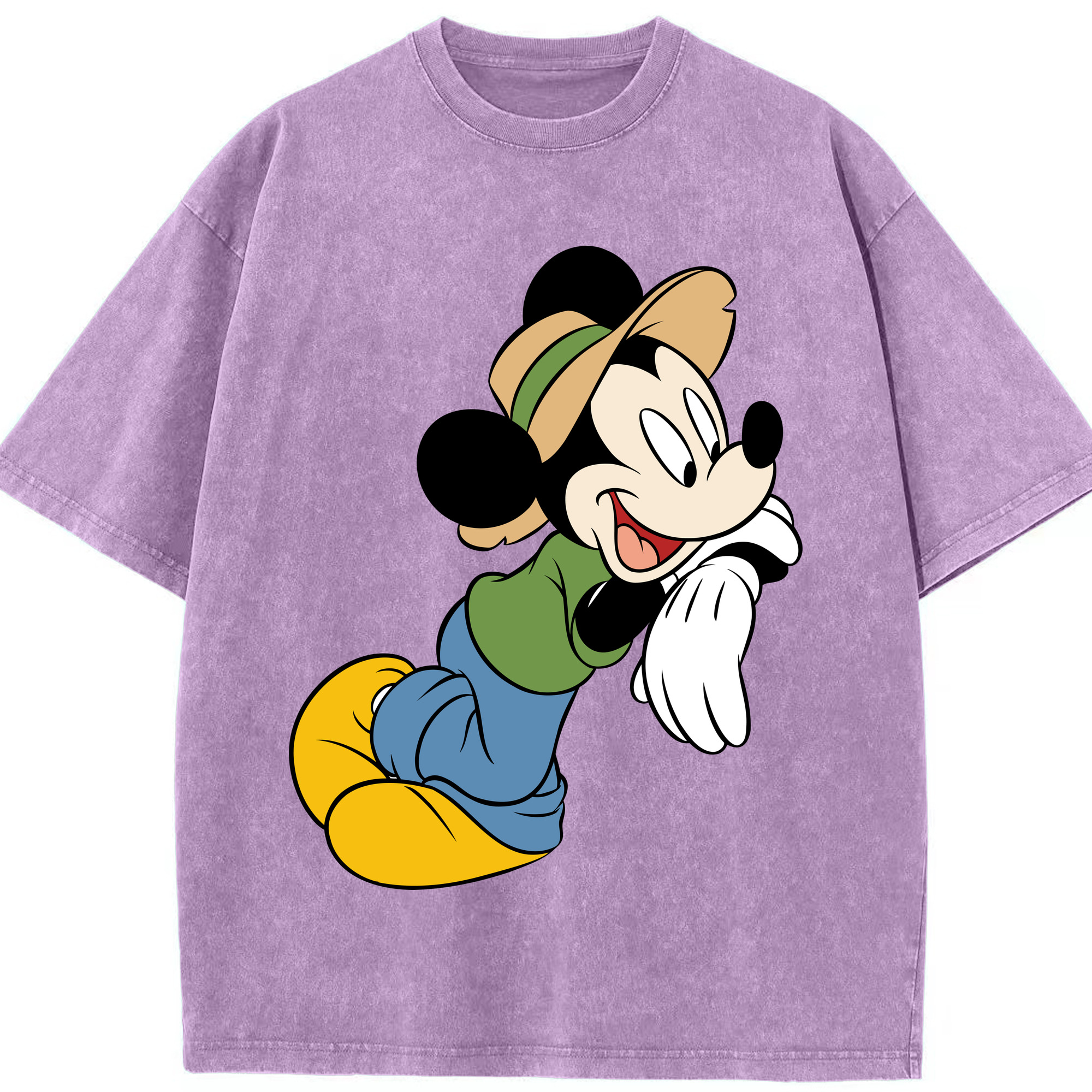 （画像用） ミッキーマウス Mickey Mouse 綿100% ヴィンテージ風 半袖Tシャツ（フロントプリント）