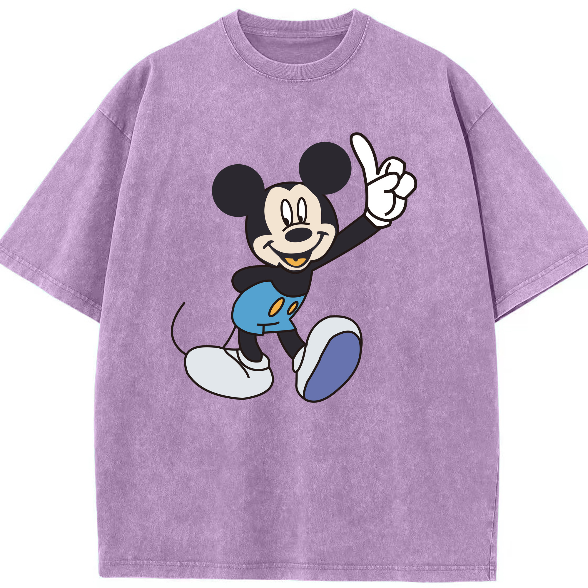（画像用） ミッキーマウス Mickey Mouse 綿100% ヴィンテージ風 半袖Tシャツ（フロントプリント）