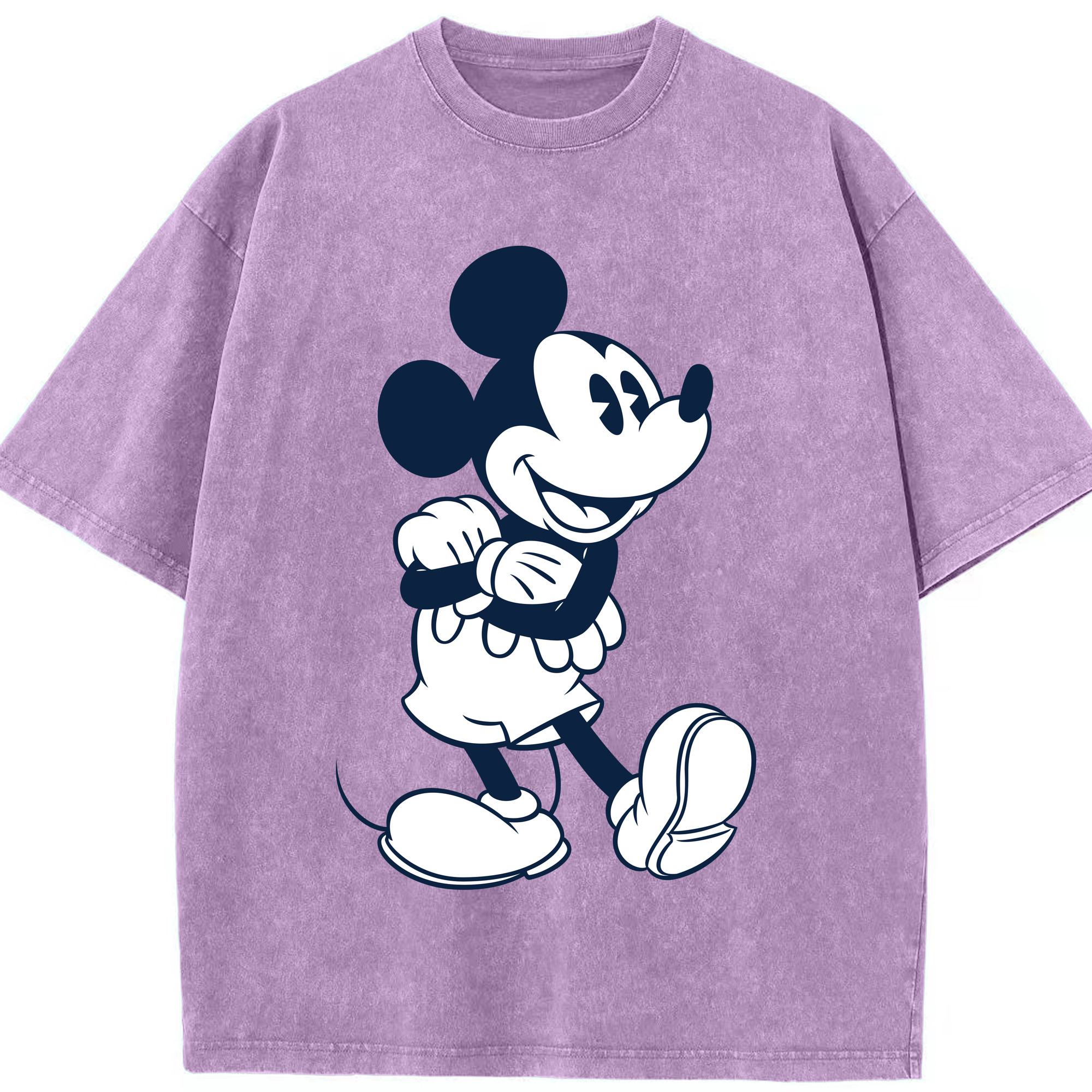 （画像用） ミッキーマウス Mickey Mouse 綿100% ヴィンテージ風 半袖Tシャツ（フロントプリント）