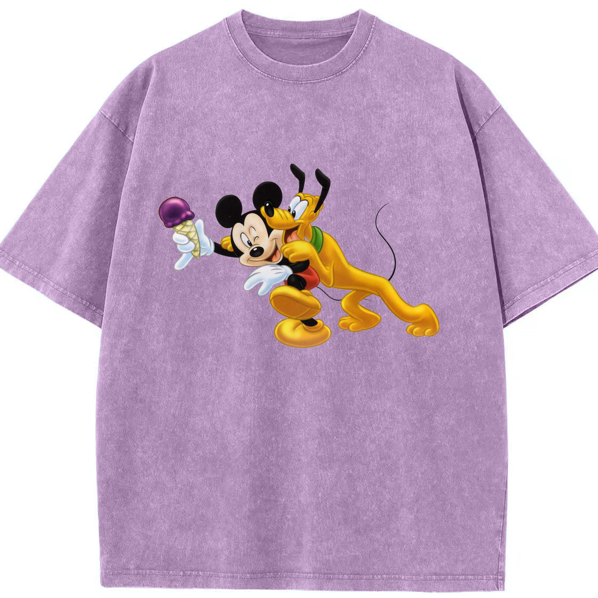（画像用） ミッキーマウス Mickey Mouse 綿100% ヴィンテージ風 半袖Tシャツ（フロントプリント）