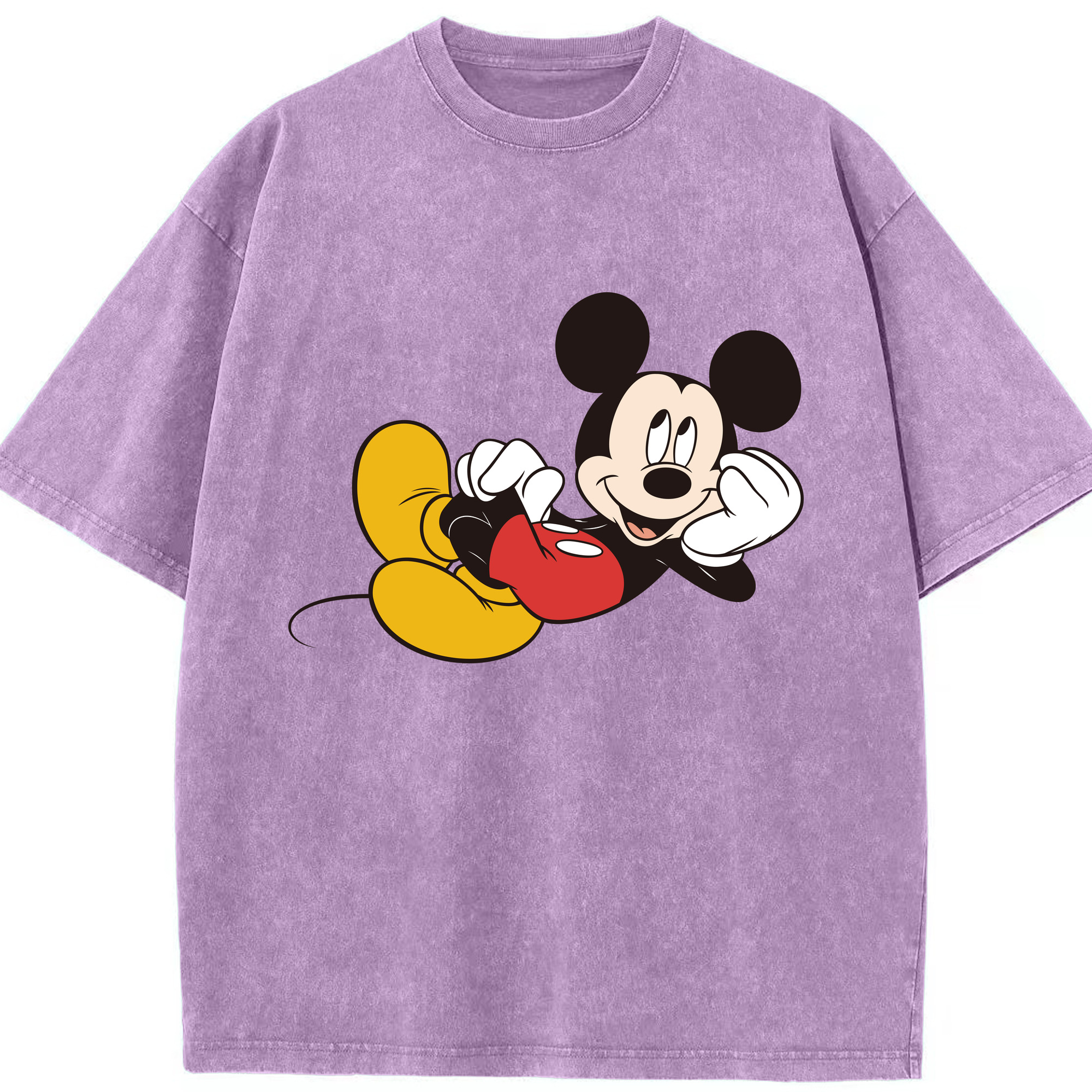 （画像用） ミッキーマウス Mickey Mouse 綿100% ヴィンテージ風 半袖Tシャツ（フロントプリント）