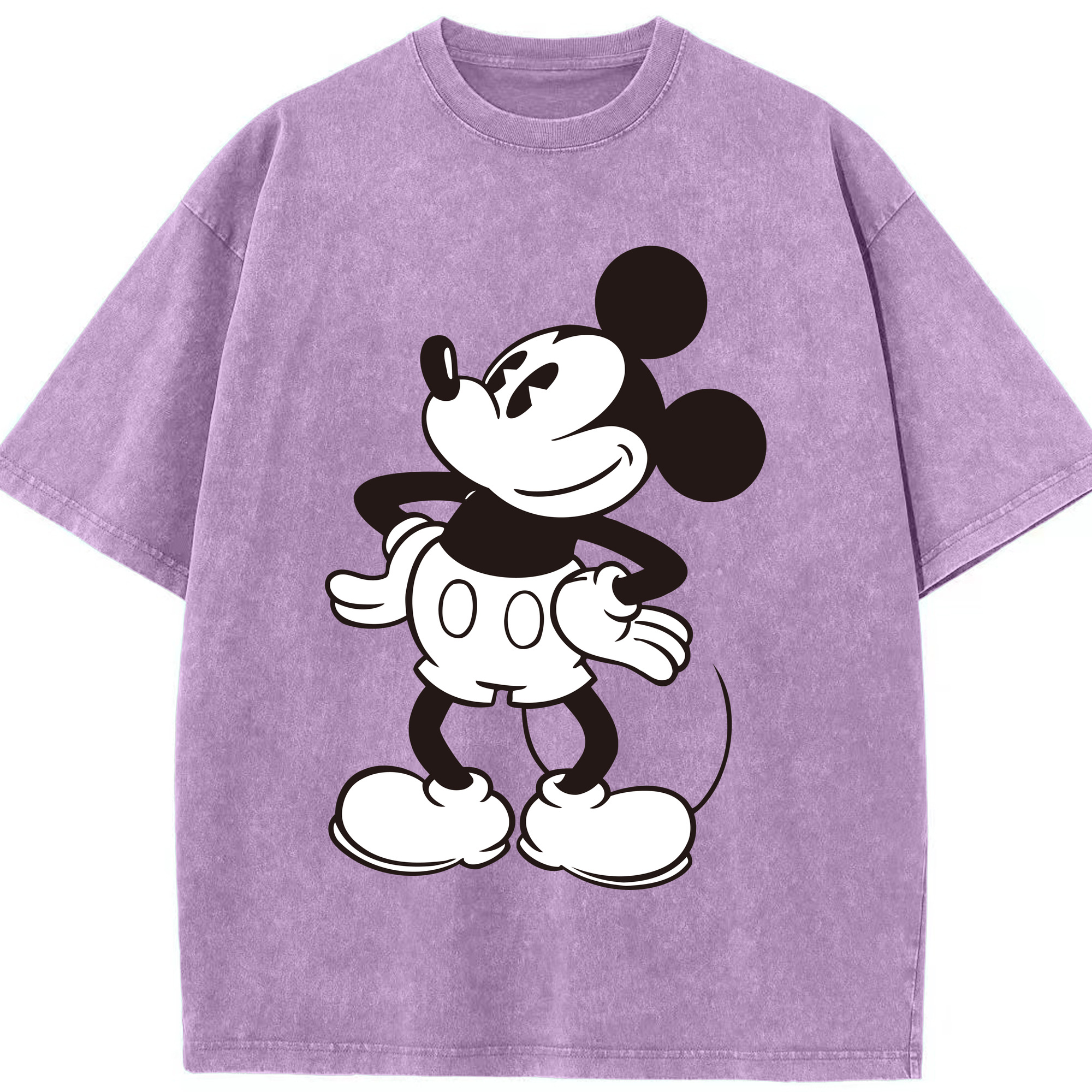 （画像用） ミッキーマウス Mickey Mouse 綿100% ヴィンテージ風 半袖Tシャツ（フロントプリント）