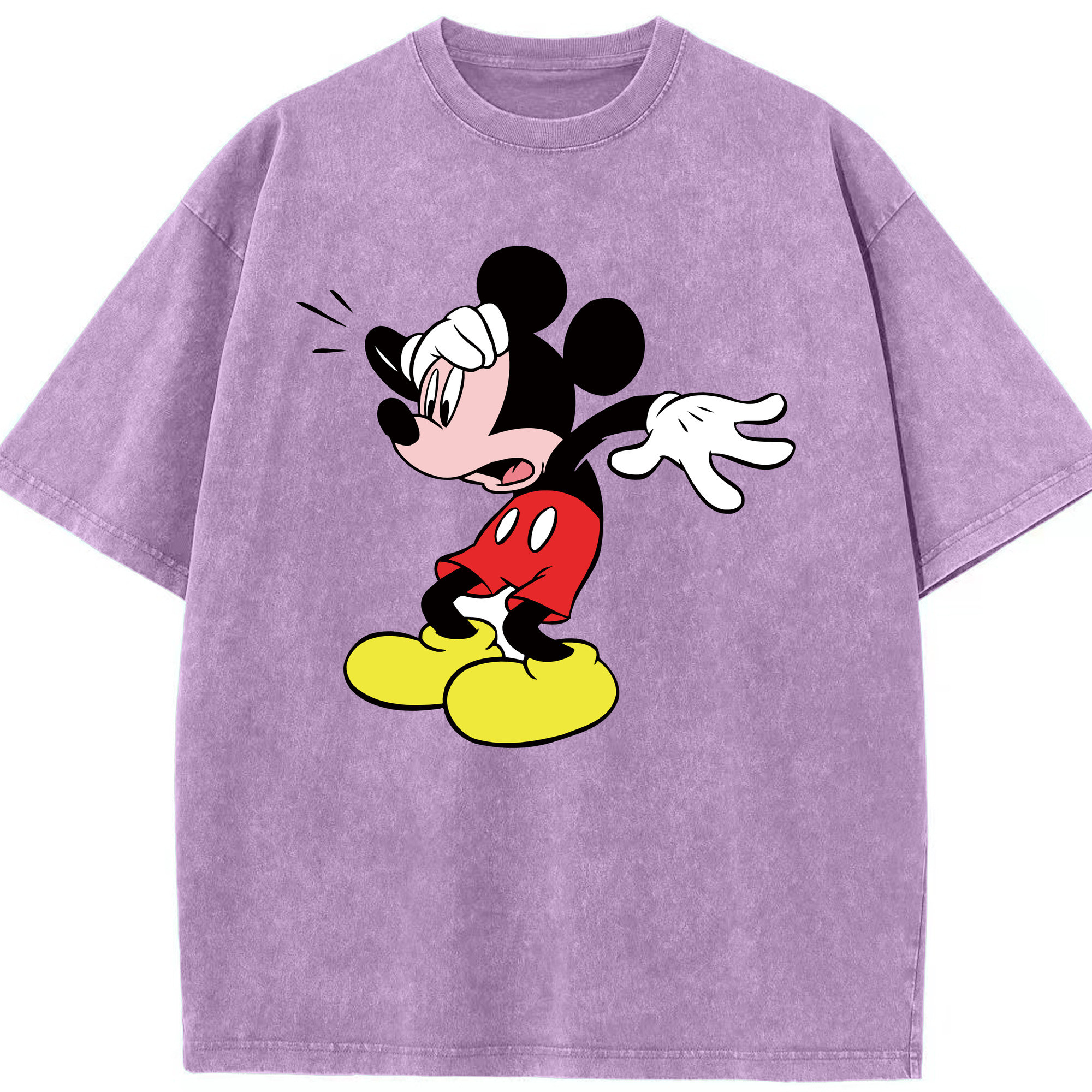 （画像用） ミッキーマウス Mickey Mouse 綿100% ヴィンテージ風 半袖Tシャツ（フロントプリント）