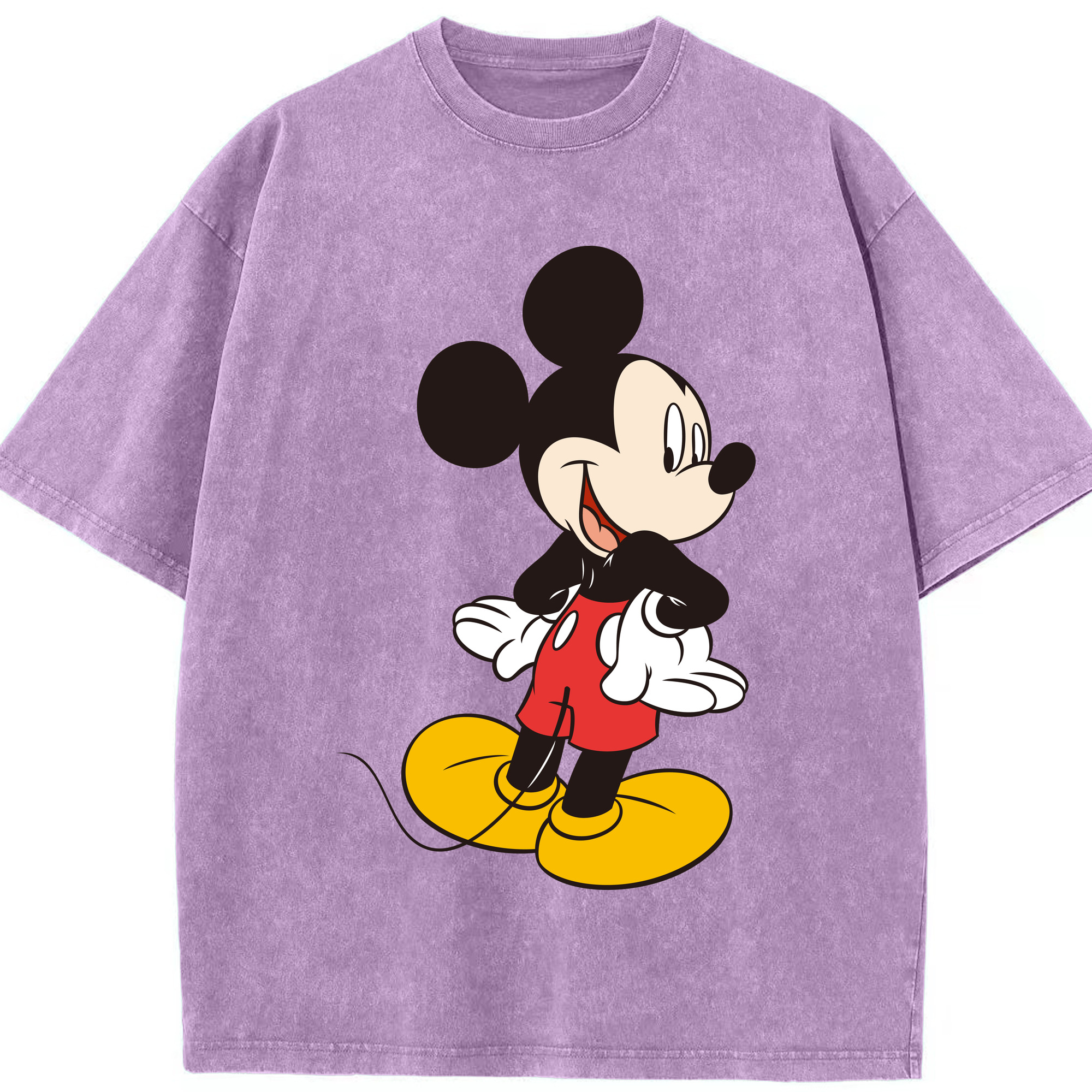 （画像用） ミッキーマウス Mickey Mouse 綿100% ヴィンテージ風 半袖Tシャツ（フロントプリント）