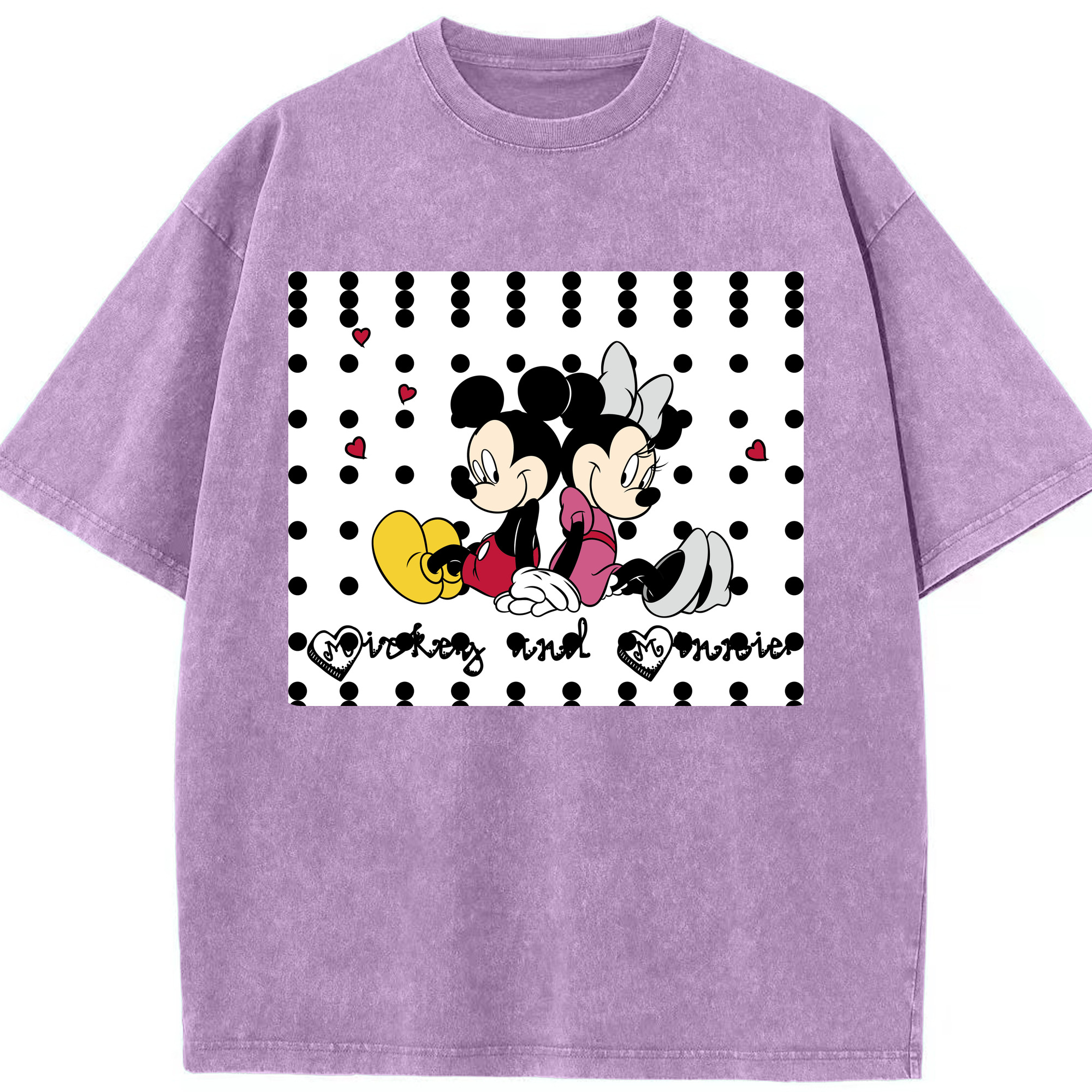 （画像用） ミッキーマウス Mickey Mouse 綿100% ヴィンテージ風 半袖Tシャツ（フロントプリント）