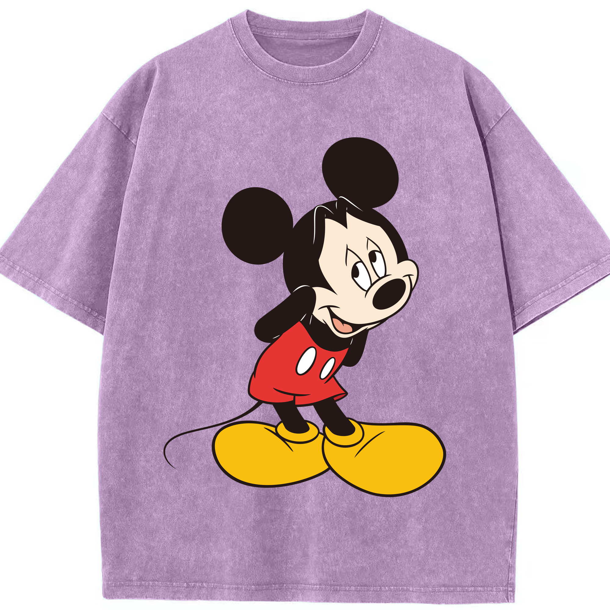 （画像用） ミッキーマウス Mickey Mouse 綿100% ヴィンテージ風 半袖Tシャツ（フロントプリント）