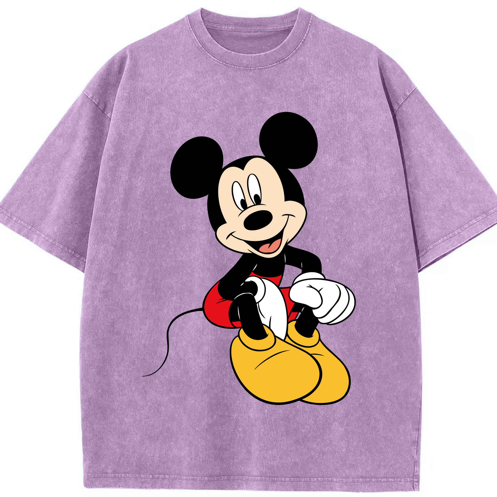 （画像用） ミッキーマウス Mickey Mouse 綿100% ヴィンテージ風 半袖Tシャツ（フロントプリント）