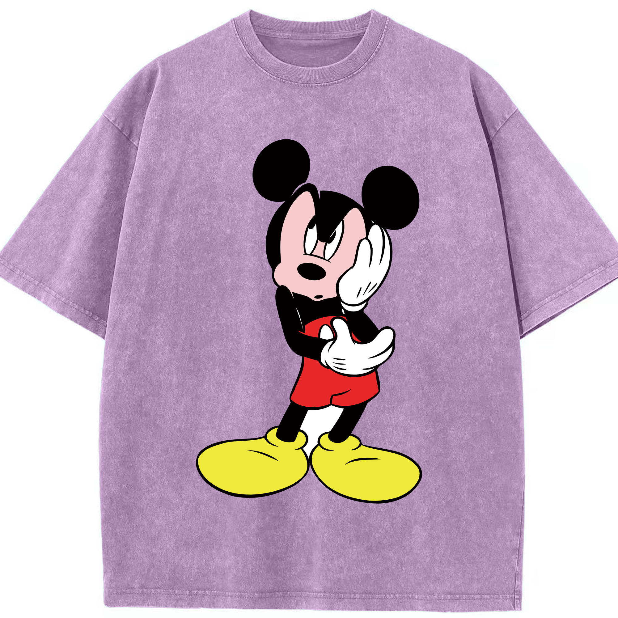 （画像用） ミッキーマウス Mickey Mouse 綿100% ヴィンテージ風 半袖Tシャツ（フロントプリント）