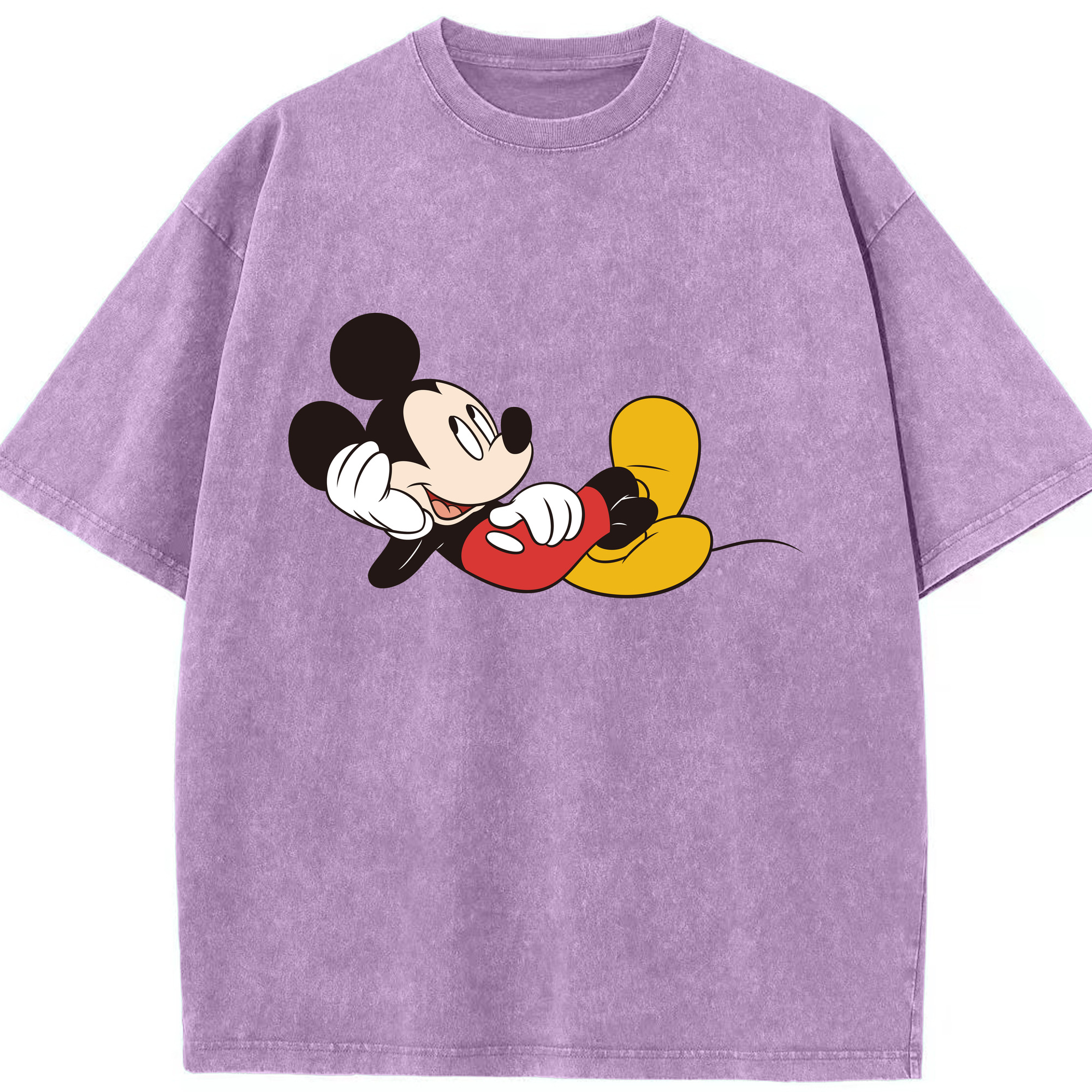（画像用） ミッキーマウス Mickey Mouse 綿100% ヴィンテージ風 半袖Tシャツ（フロントプリント）