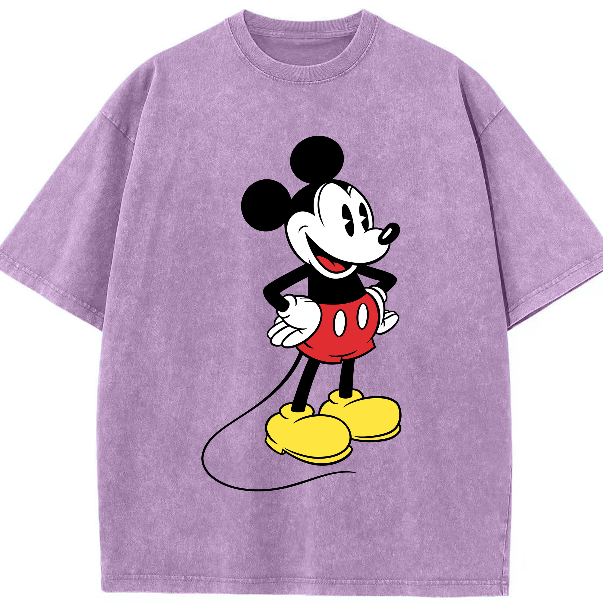 （画像用） ミッキーマウス Mickey Mouse 綿100% ヴィンテージ風 半袖Tシャツ（フロントプリント）