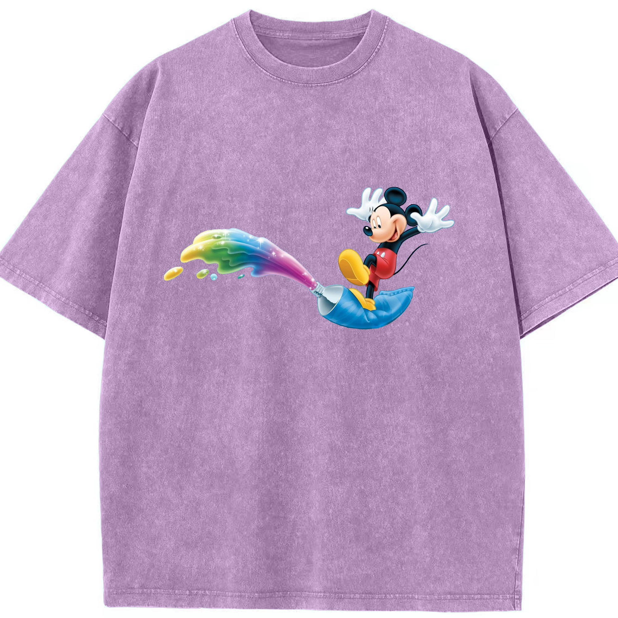 （画像用） ミッキーマウス Mickey Mouse 綿100% ヴィンテージ風 半袖Tシャツ（フロントプリント）