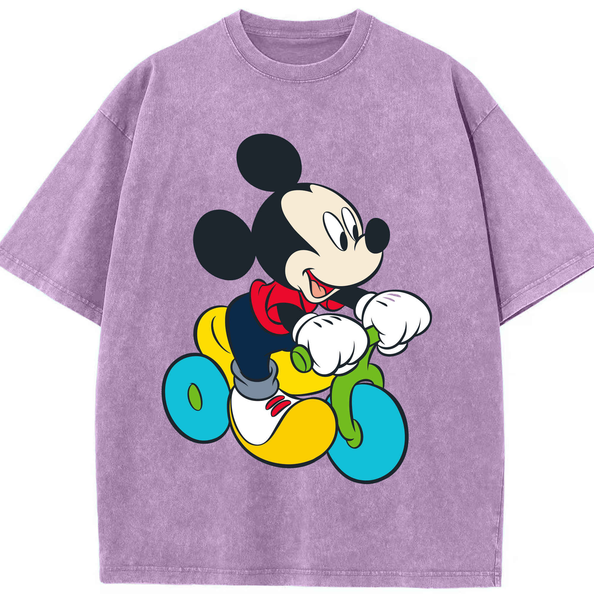 （画像用） ミッキーマウス Mickey Mouse 綿100% ヴィンテージ風 半袖Tシャツ（フロントプリント）