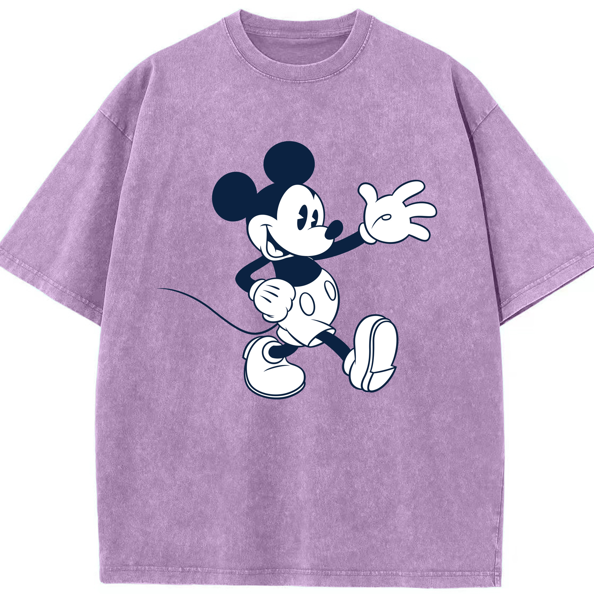 （画像用） ミッキーマウス Mickey Mouse 綿100% ヴィンテージ風 半袖Tシャツ（フロントプリント）