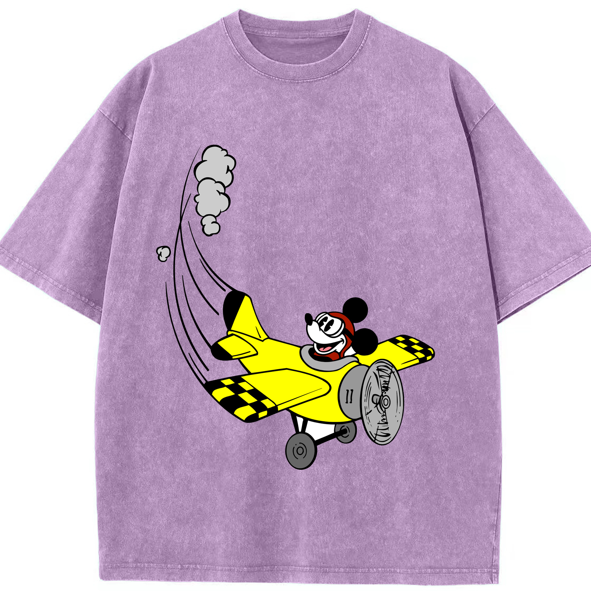 （画像用） ミッキーマウス Mickey Mouse 綿100% ヴィンテージ風 半袖Tシャツ（フロントプリント）