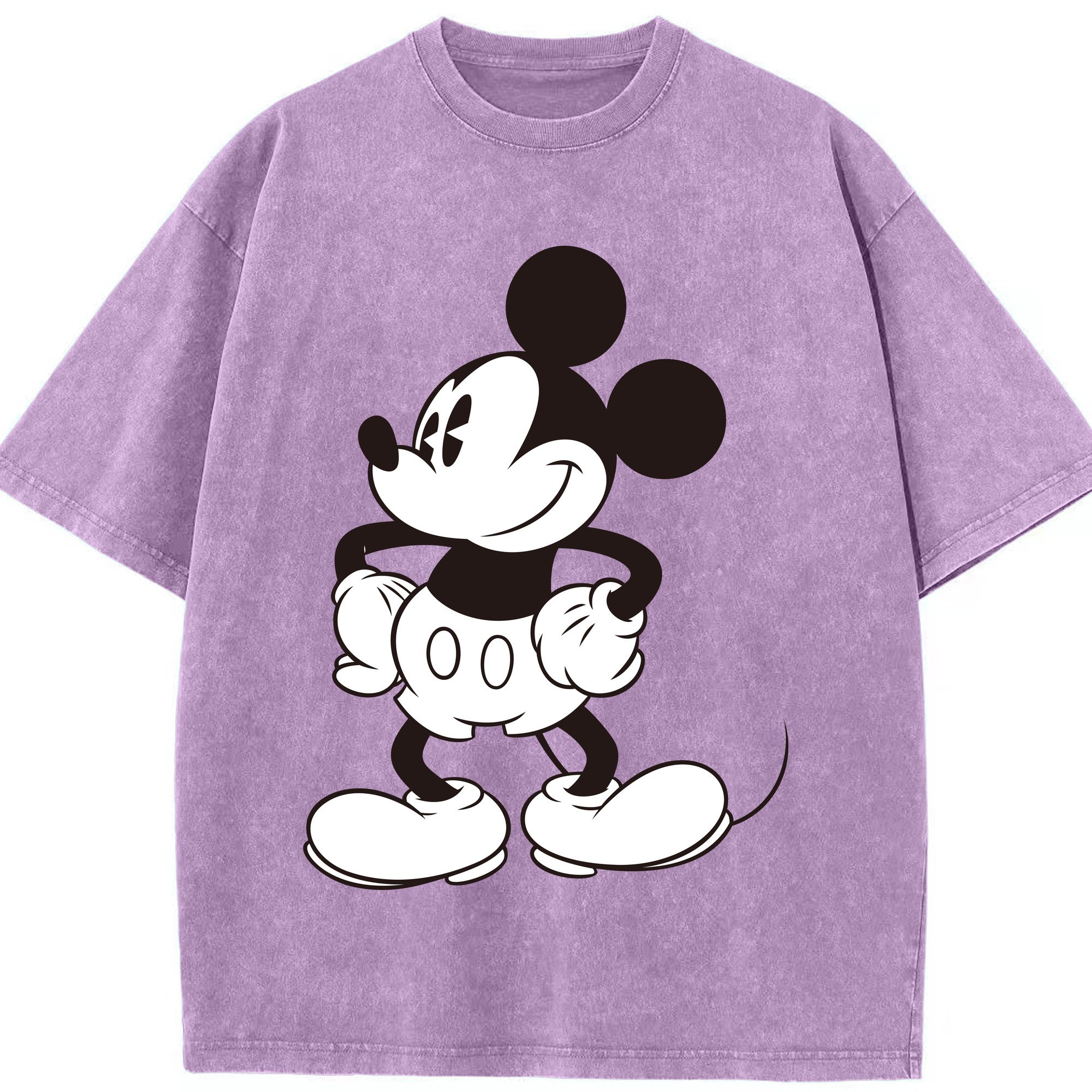 （画像用） ミッキーマウス Mickey Mouse 綿100% ヴィンテージ風 半袖Tシャツ（フロントプリント）