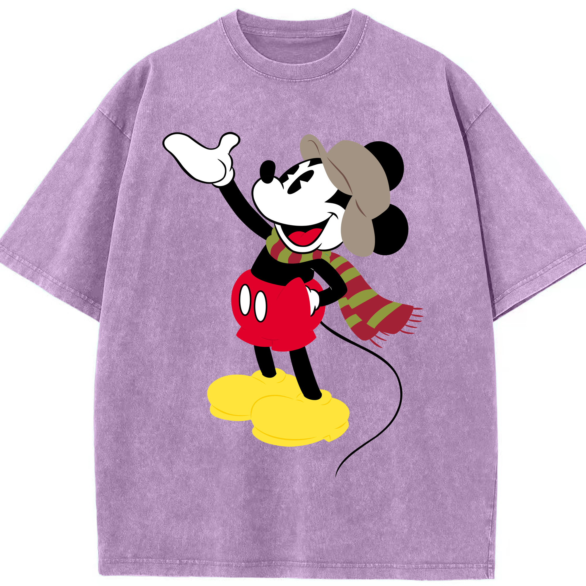 （画像用） ミッキーマウス Mickey Mouse 綿100% ヴィンテージ風 半袖Tシャツ（フロントプリント）