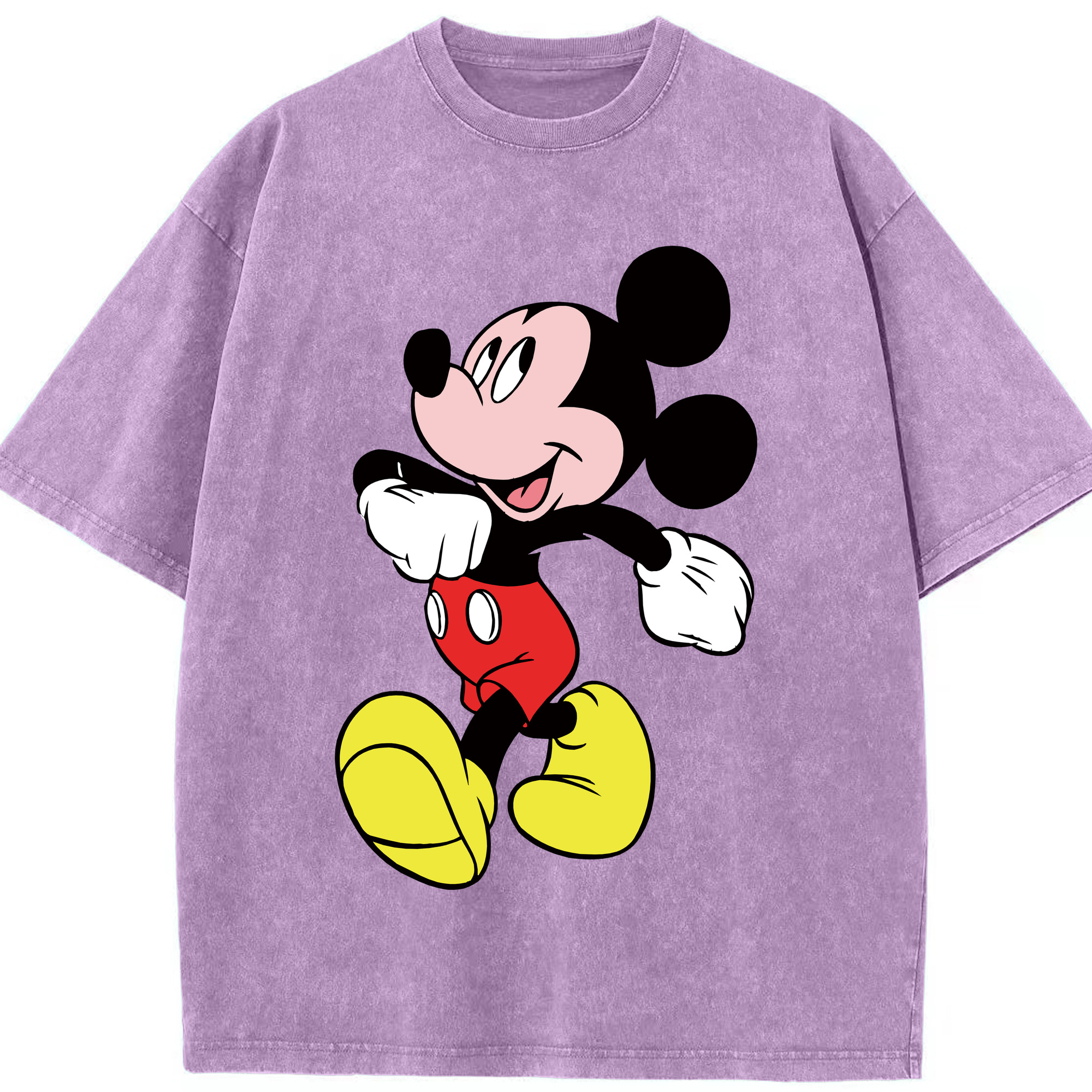 （画像用） ミッキーマウス Mickey Mouse 綿100% ヴィンテージ風 半袖Tシャツ（フロントプリント）