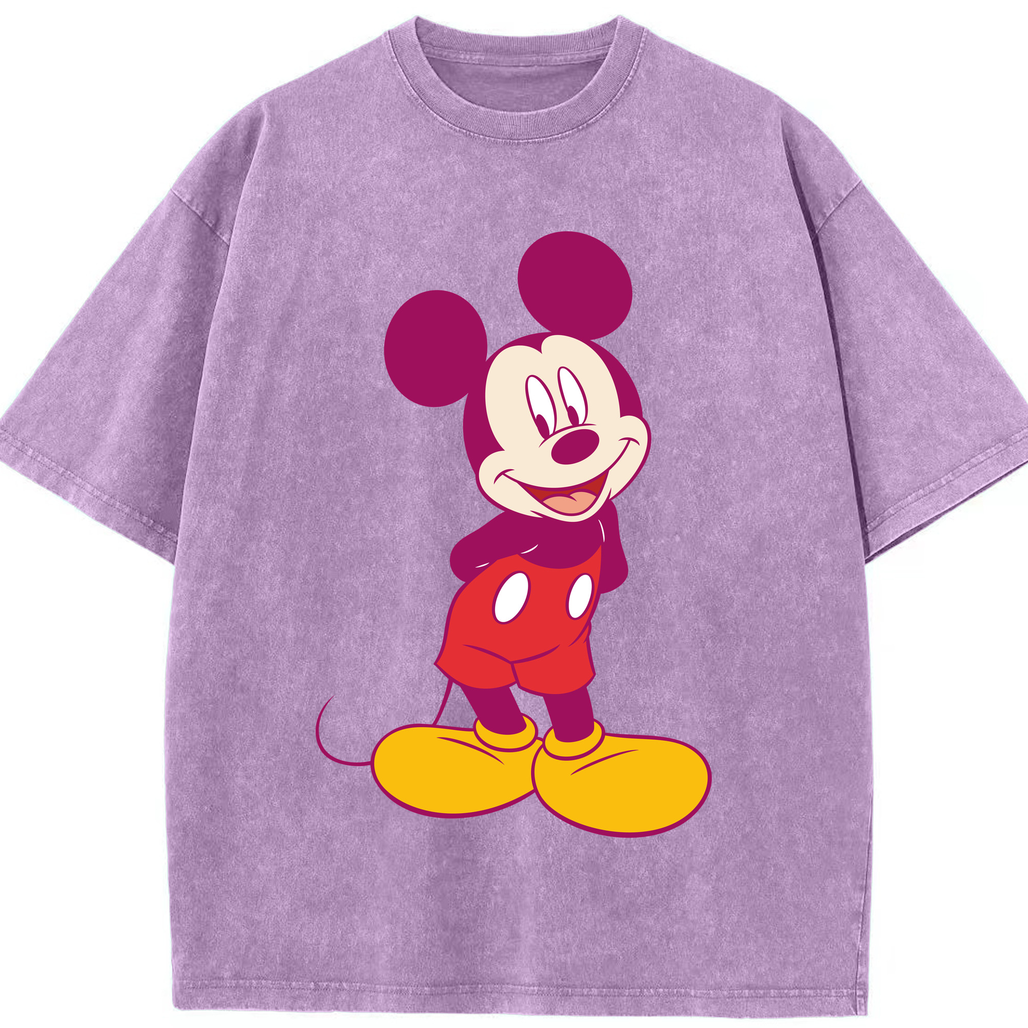 （画像用） ミッキーマウス Mickey Mouse 綿100% ヴィンテージ風 半袖Tシャツ（フロントプリント）
