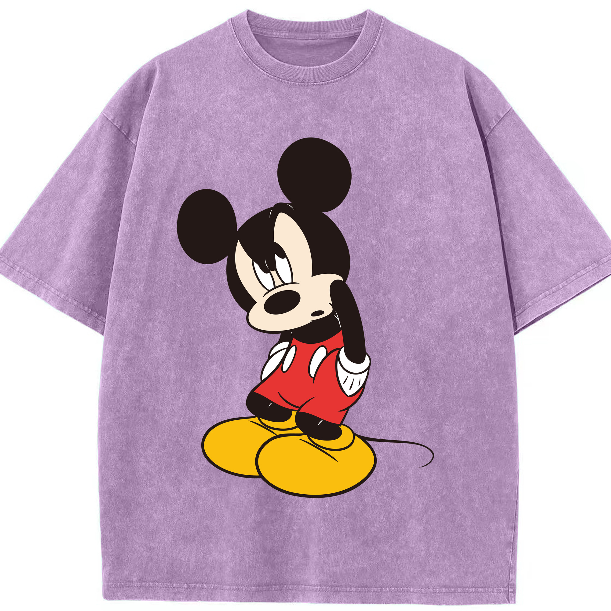 （画像用） ミッキーマウス Mickey Mouse 綿100% ヴィンテージ風 半袖Tシャツ（フロントプリント）